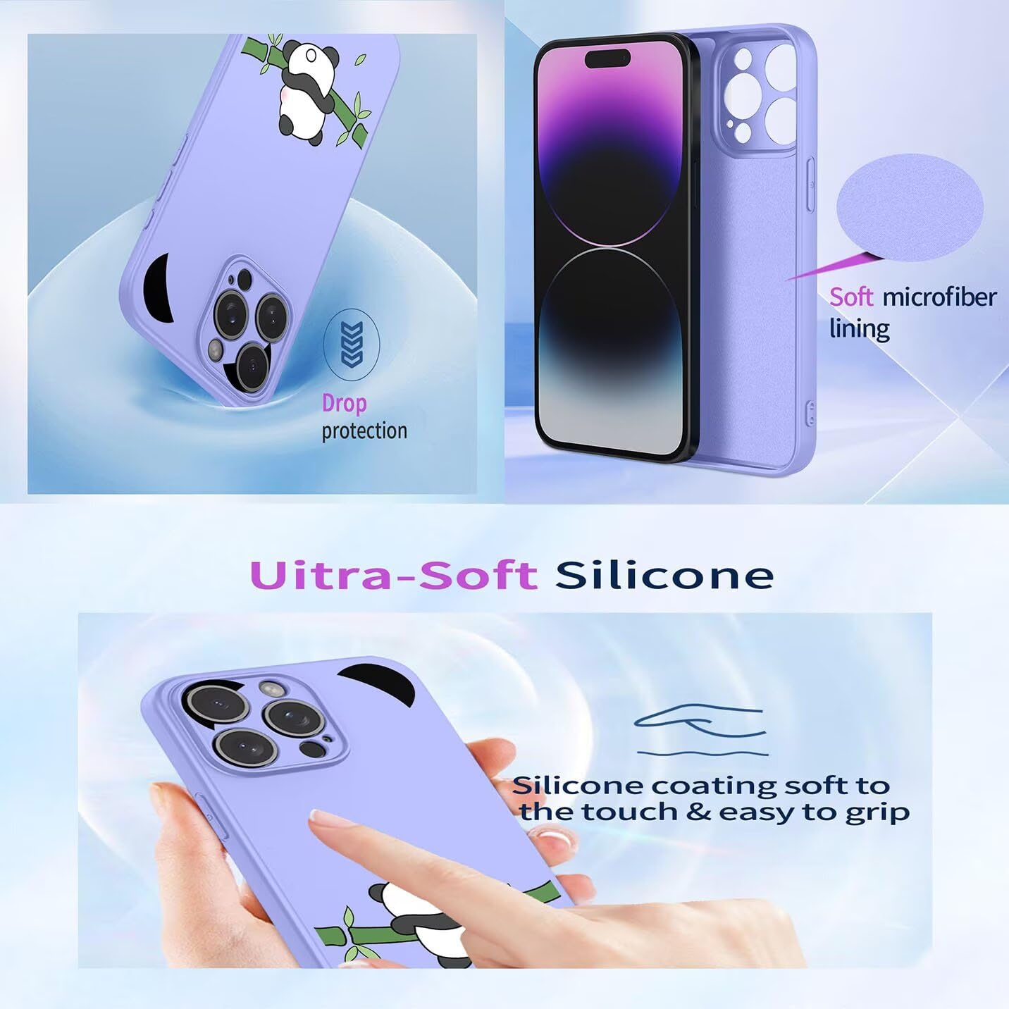 SEAHAI Cover per Xiaomi Poco X4 GT 5G, Custodia Protettiva Ultra Sottile ed Elegante in Silicone TPU Flessibile, Glitter Modelli Colorful Cover Antiurto Case - Marmo Blu