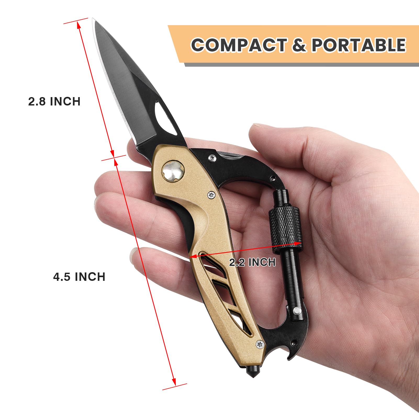FUNBRO Multitool knife, Gift for Men (Gold)