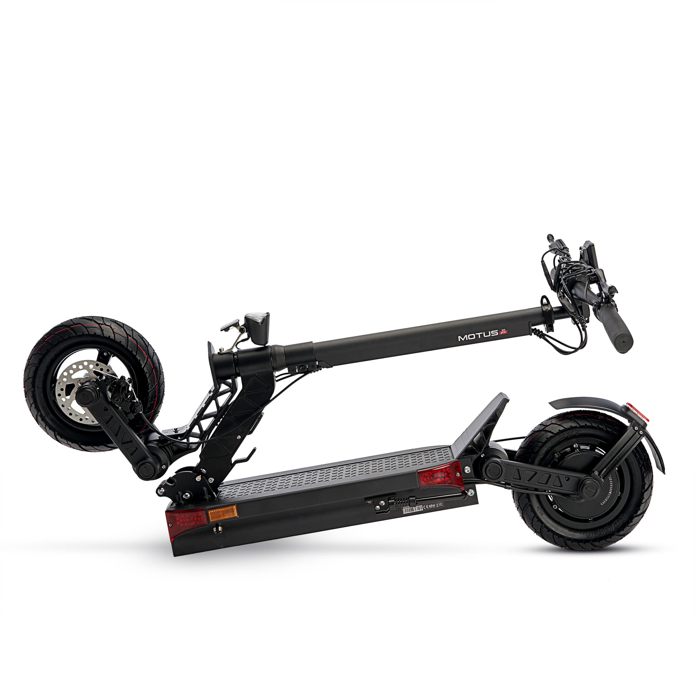 MOTUS Pro 10 – Trottinette électrique Adulte 600W, Batterie 18Ah 48V (70 km), Roues 10’’, Double Suspension, Freins à Disque, Pliable, écran LCD