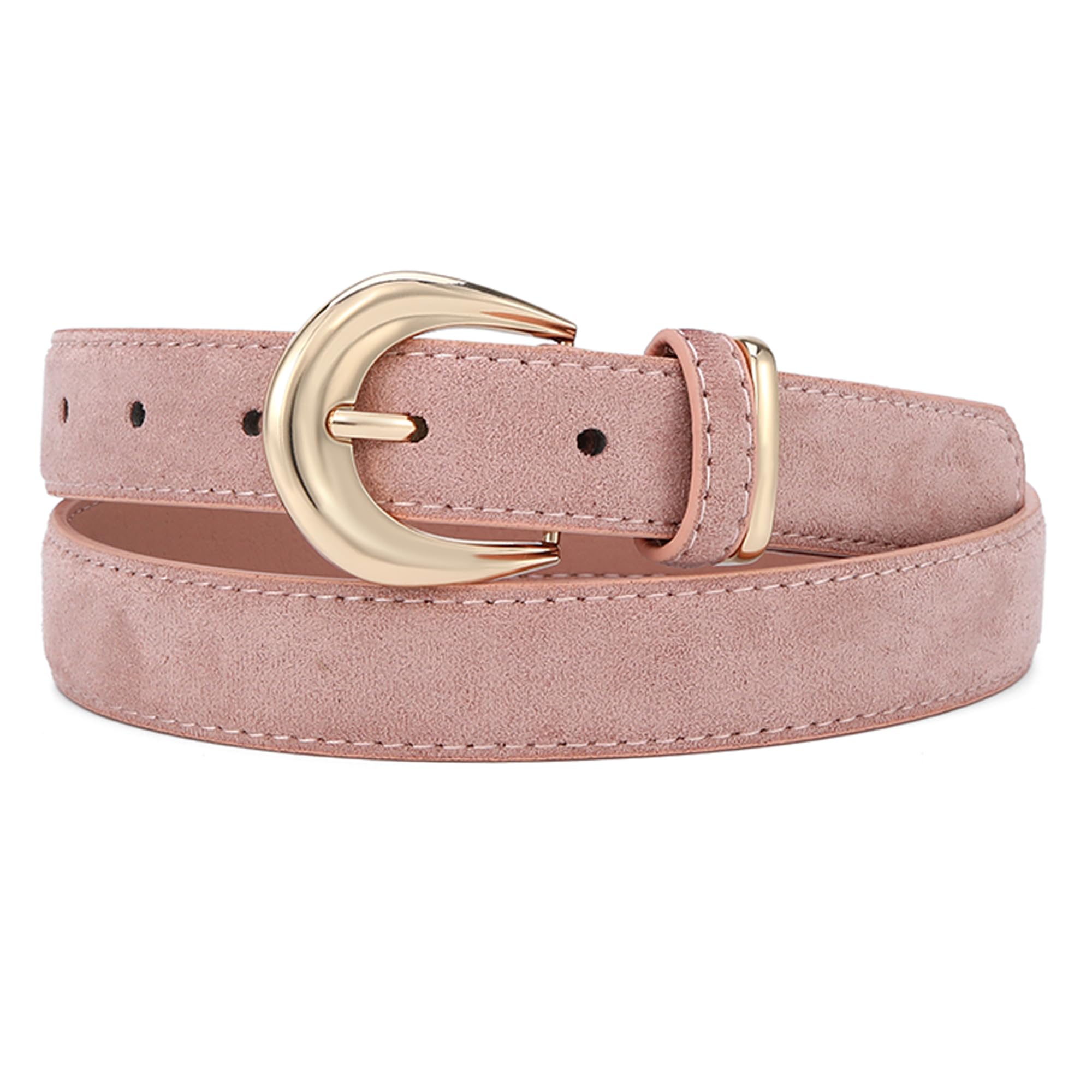 Earnda Suede Belts for Women Jeans Dresses Casual Wear Elegant Ladies Waist Belt with Gold Buckle