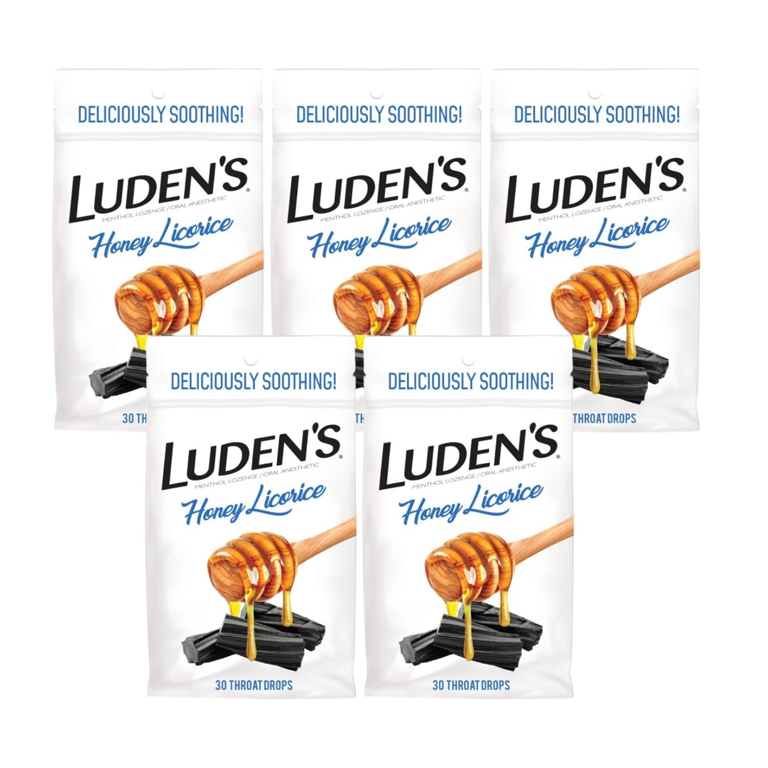 Luden's Soothing Throat Drops, Honey Licorice, 30 ct (Pack