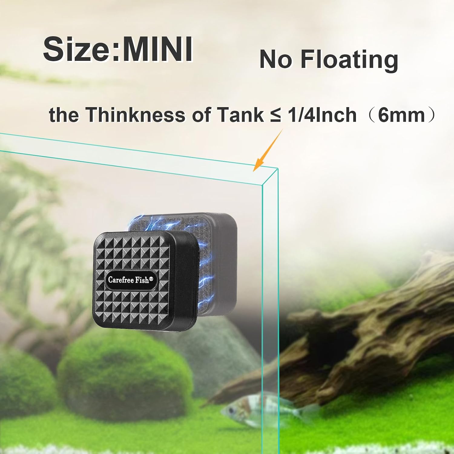 Carefree Fish Aquarium Mini Magnetic Cleaner for 1‑5 Gallon Glass Tank image 2