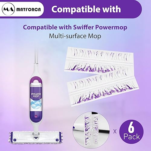 Miniatura 2 de Paquete de 6 almohadillas Swiffer Power Mop  Recambios desechables para mopa húmeda Swiffer Power Mop, almohadillas superabsorbentes para limpieza