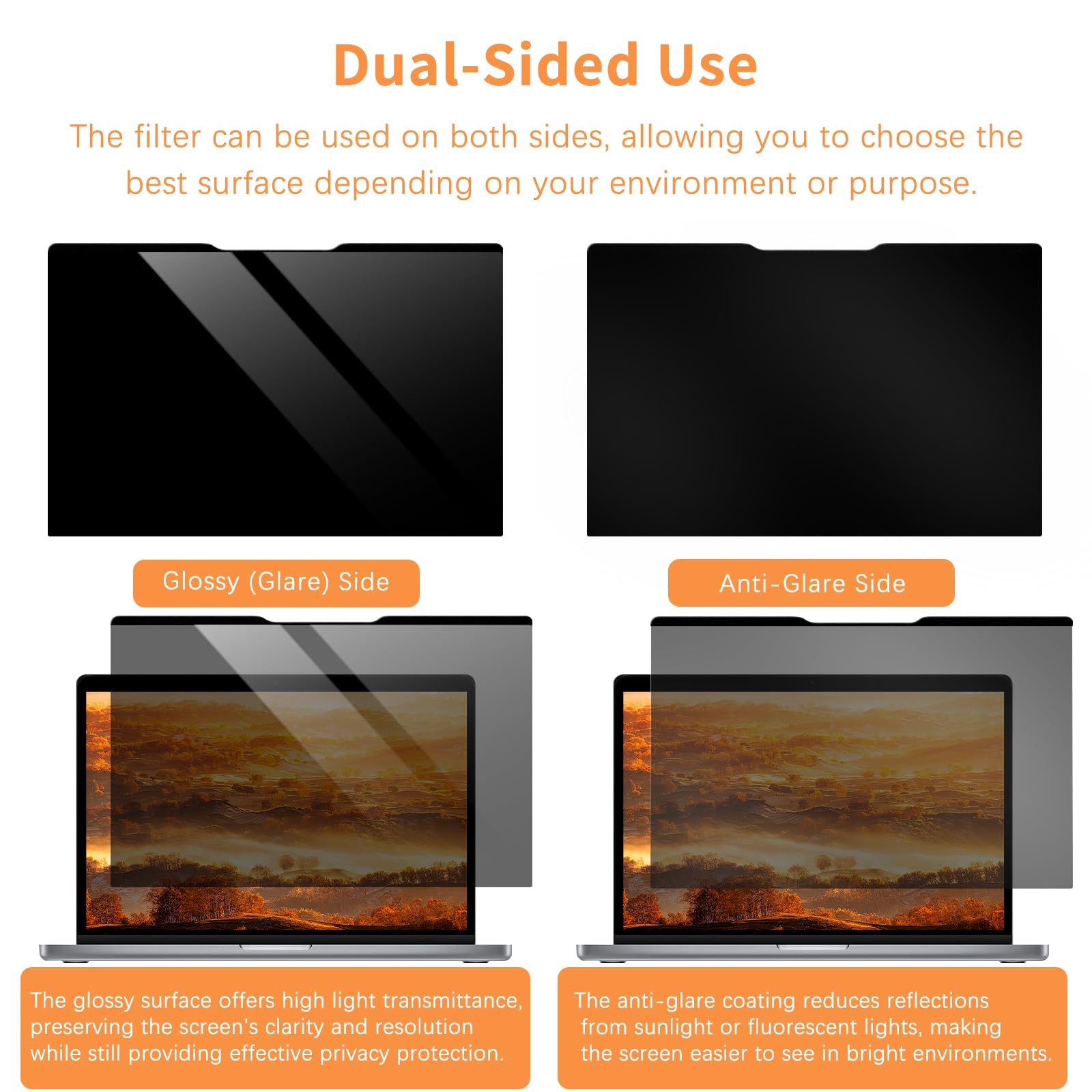 NicMool Magnétique Filtre De Confidentialité Pour 15,6 16:9, Amovible Film Protecteur D'écran, Privacy Anti Espion Filtre, Anti-Lumière Bleu