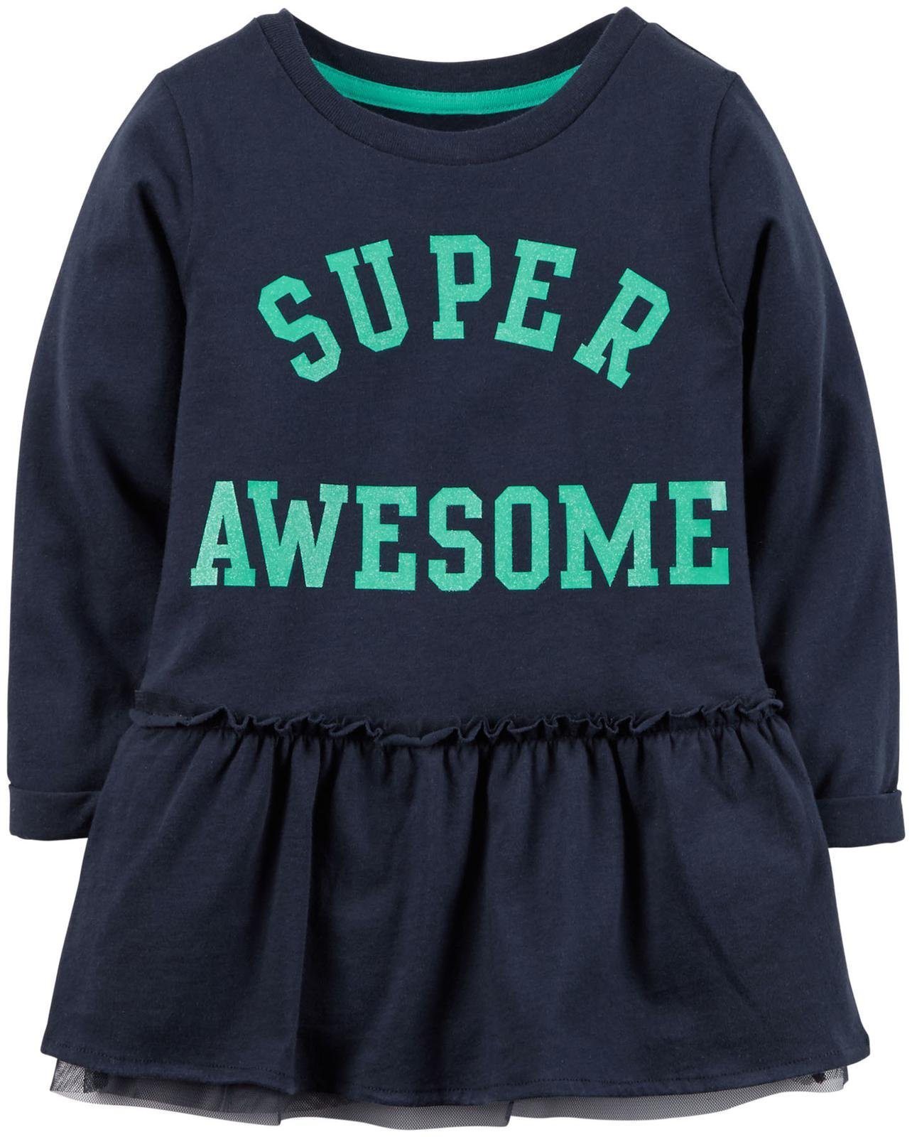 Carter's Baby Girls' Slogan Tunic (Bay) - Super Awesome - 18M