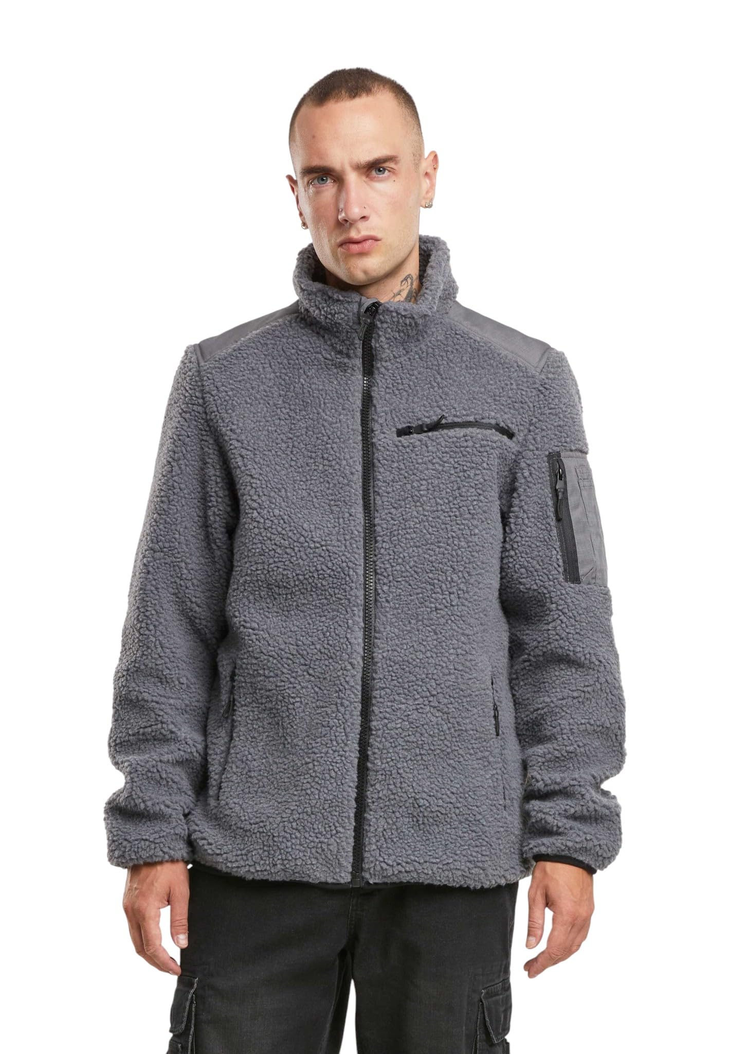 Brandit Ramble Men's Teddy Fleece Jacket, charcoal, XL