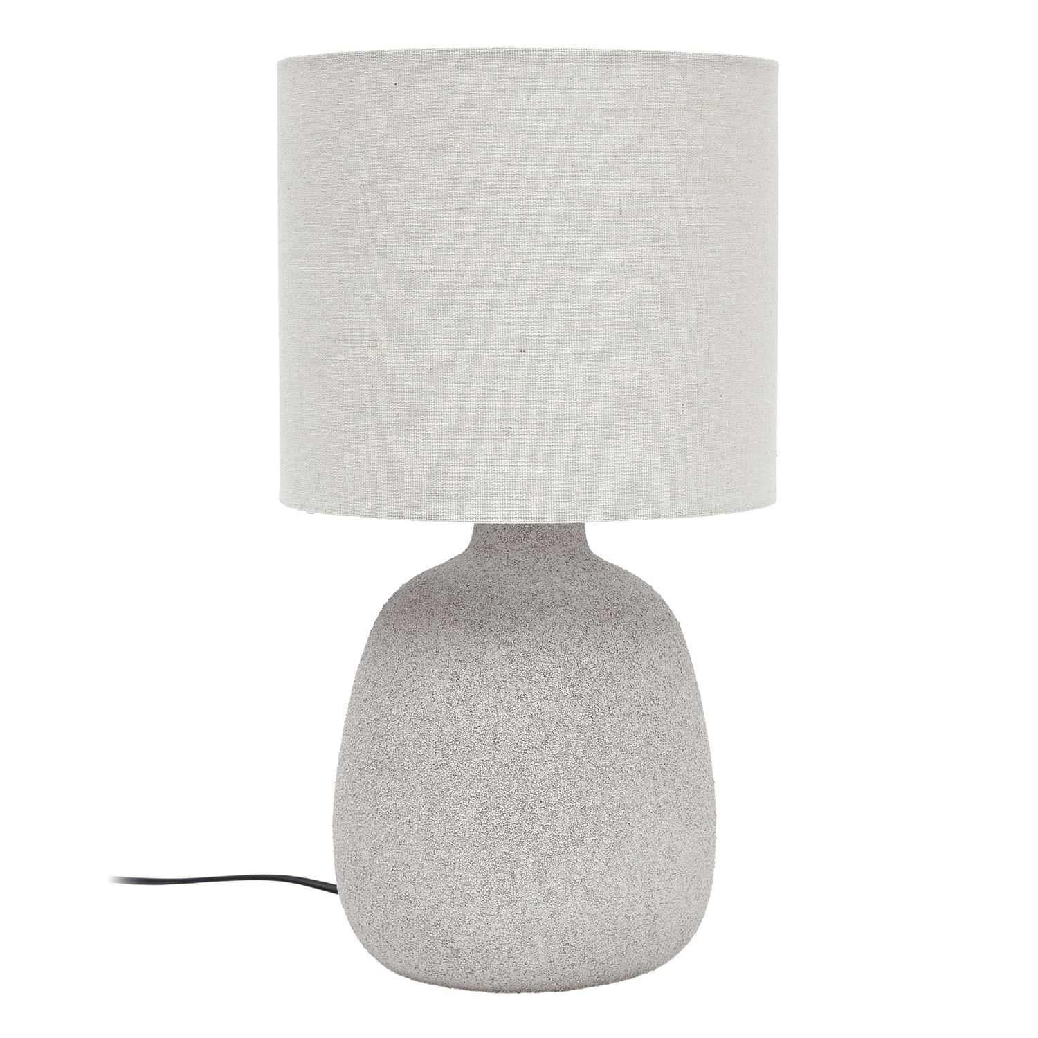 Home Deco Factory Lampada Ceramica Goffrata Argento 40 cm