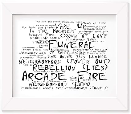 Arcade Fire Poster Print Funeral Lyrics Gift Signed Art Amazon Co Uk Home Kitchen