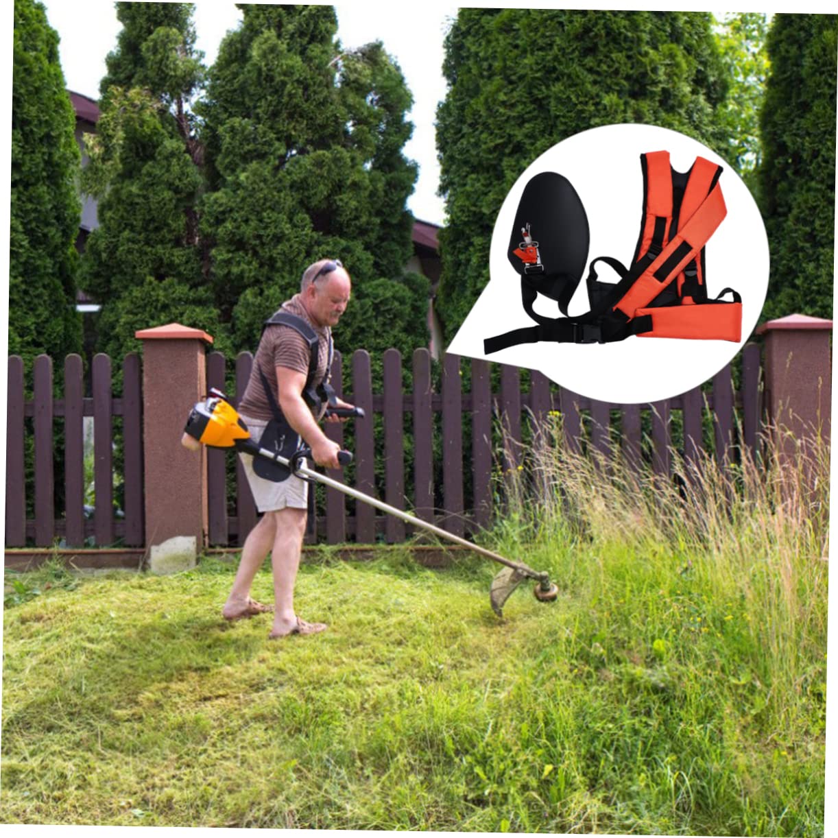 Toyvian Imbracatura Imbottita per Decespugliatore Forma di y Doppia Tracolla Regolabile Resistente e Antiusura Adatta per Utensili Agricoli Pesanti e Motoseghe