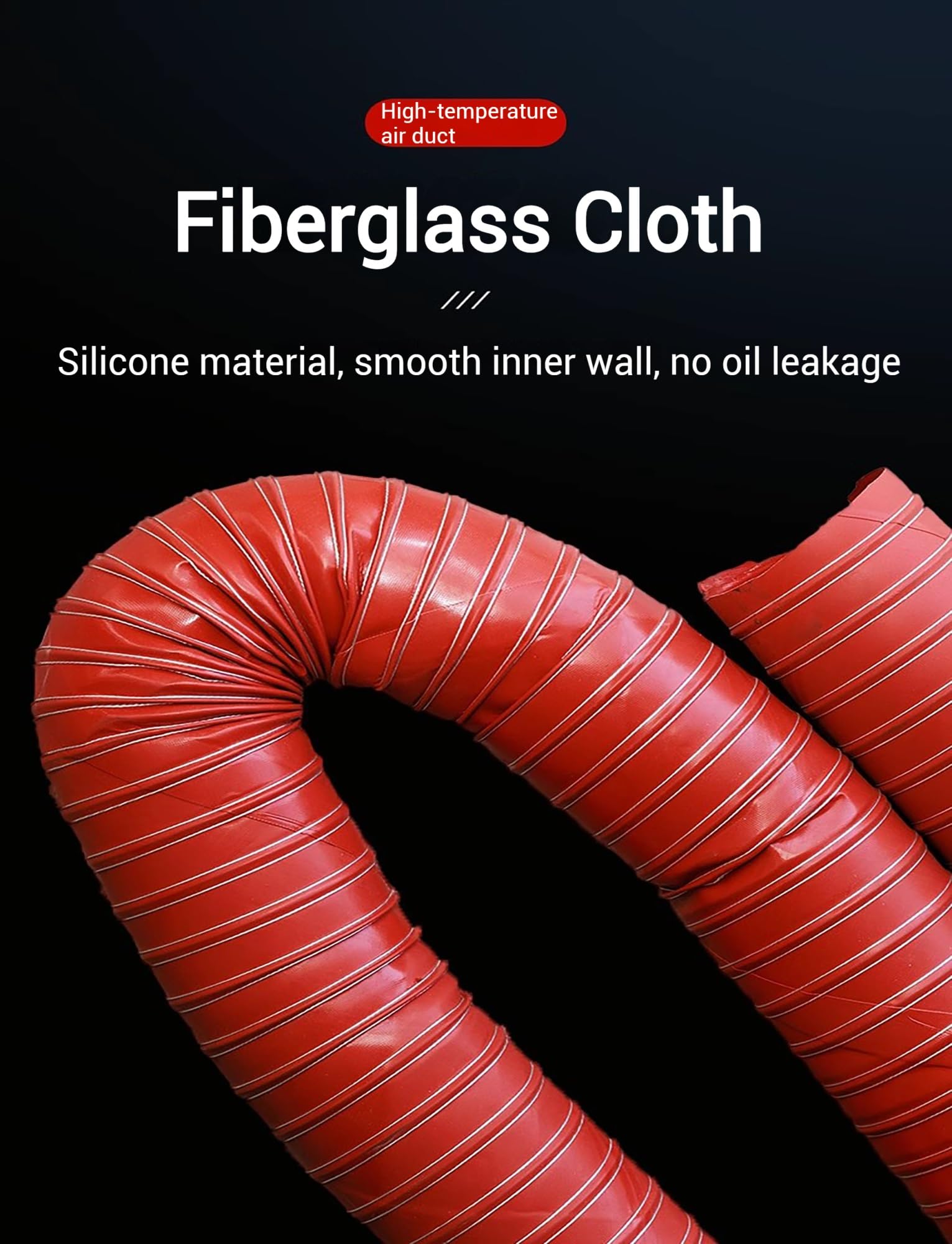 Manguera flexible roja para conductos, manguera de silicona para conductos de ventilación de ventiladores de extracción, conducto de ventilación industrial para humos, manguera para conductos de aire