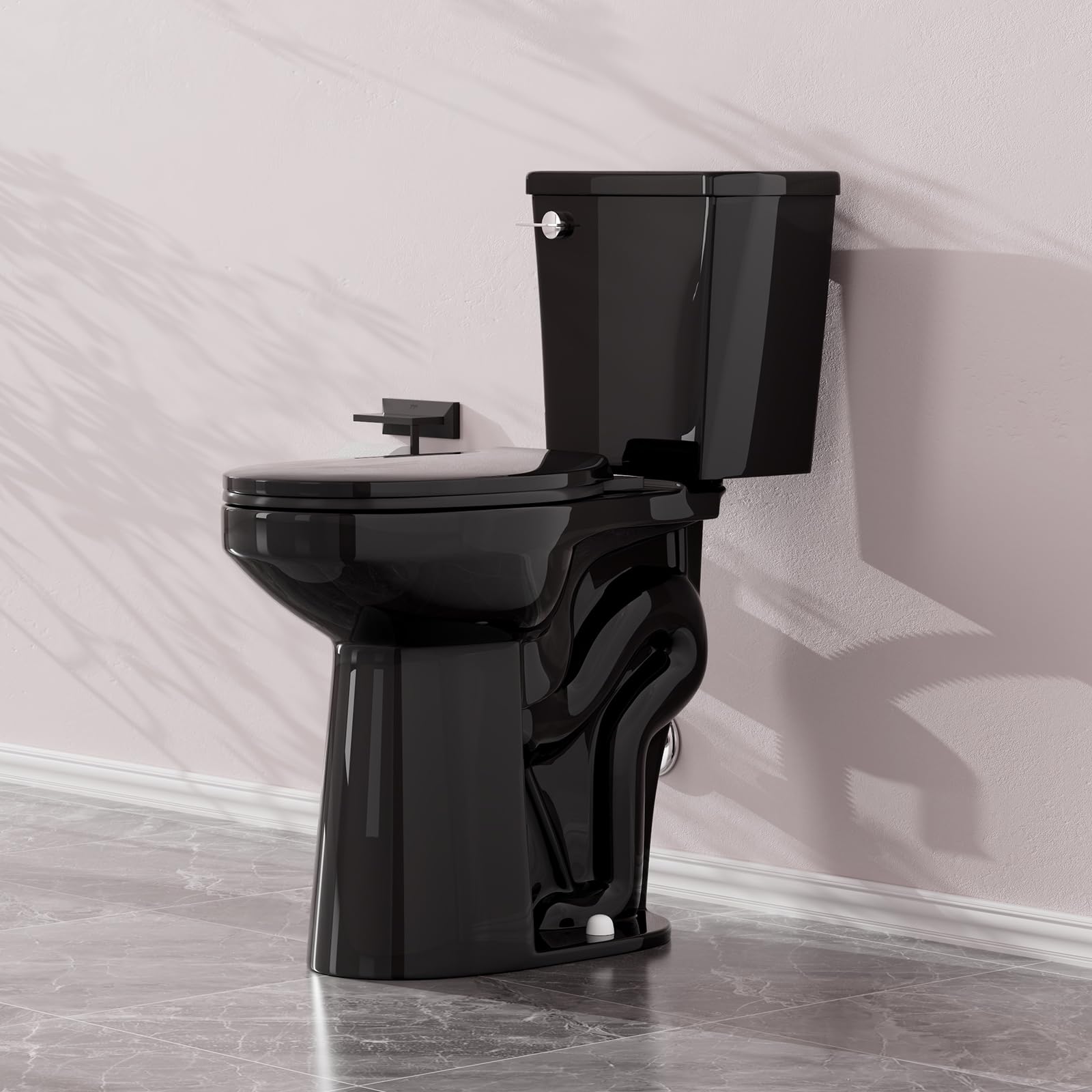 Simple Project 21 Inch Black Elongated Toilet