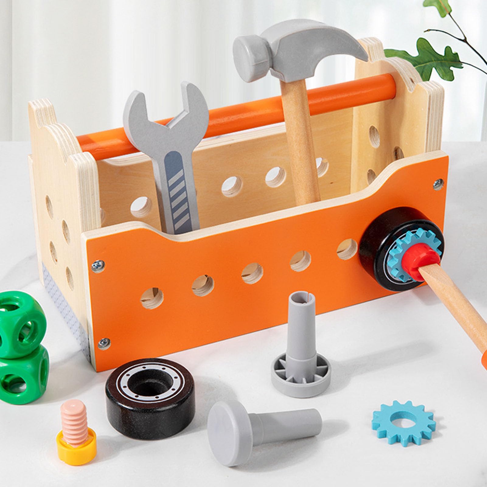 Juego de Herramientas de Camión de Madera, Aprendizaje Educativo Stem