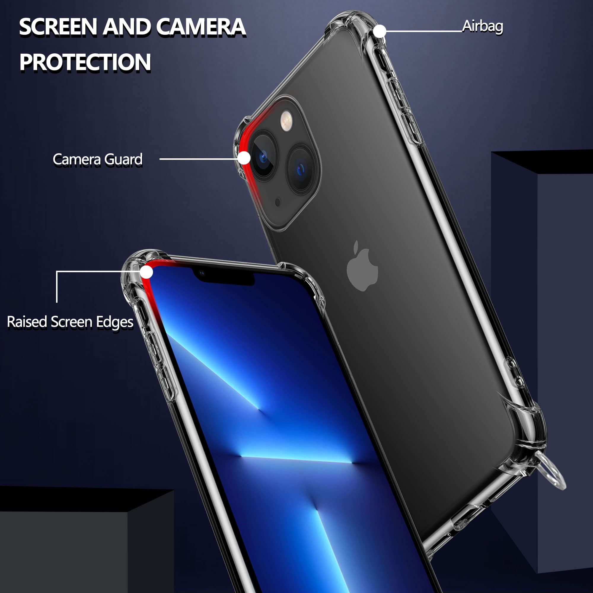 Custodia Hlle Per IPhone 13 Con Cordoncino Regolabile – Morbido Silicone TPU – Design Orso Nero – Pratica E Alla Moda - 5