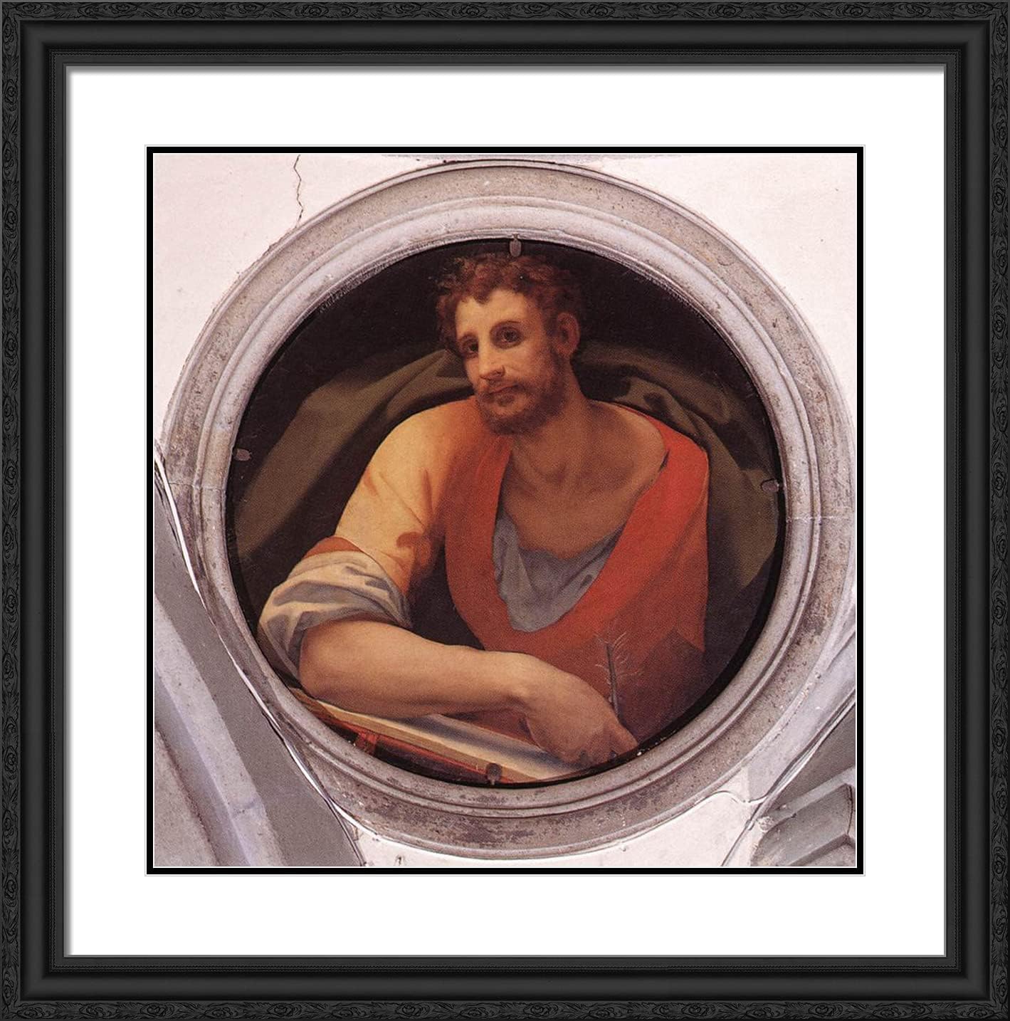 ArtDirect Bronzino, Agnolo 20x20 Gold Ornate Framed Art Print with Double Matting Titled: St. Mark
