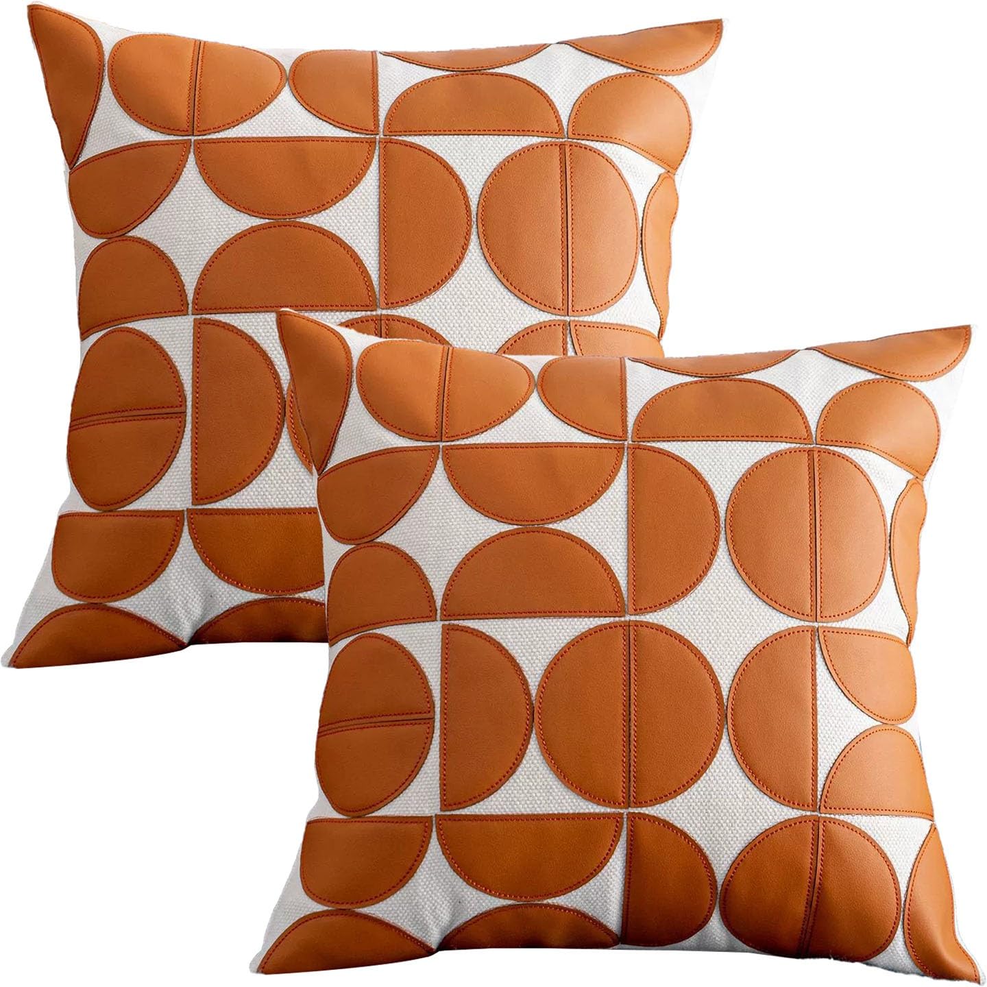 Set of 2 Throw Pillow Covers with Zipper 18x18 - Throw Pillow Covers for Bed Accent Modern Pillowcase Sofa Livingroom Home(Orange)