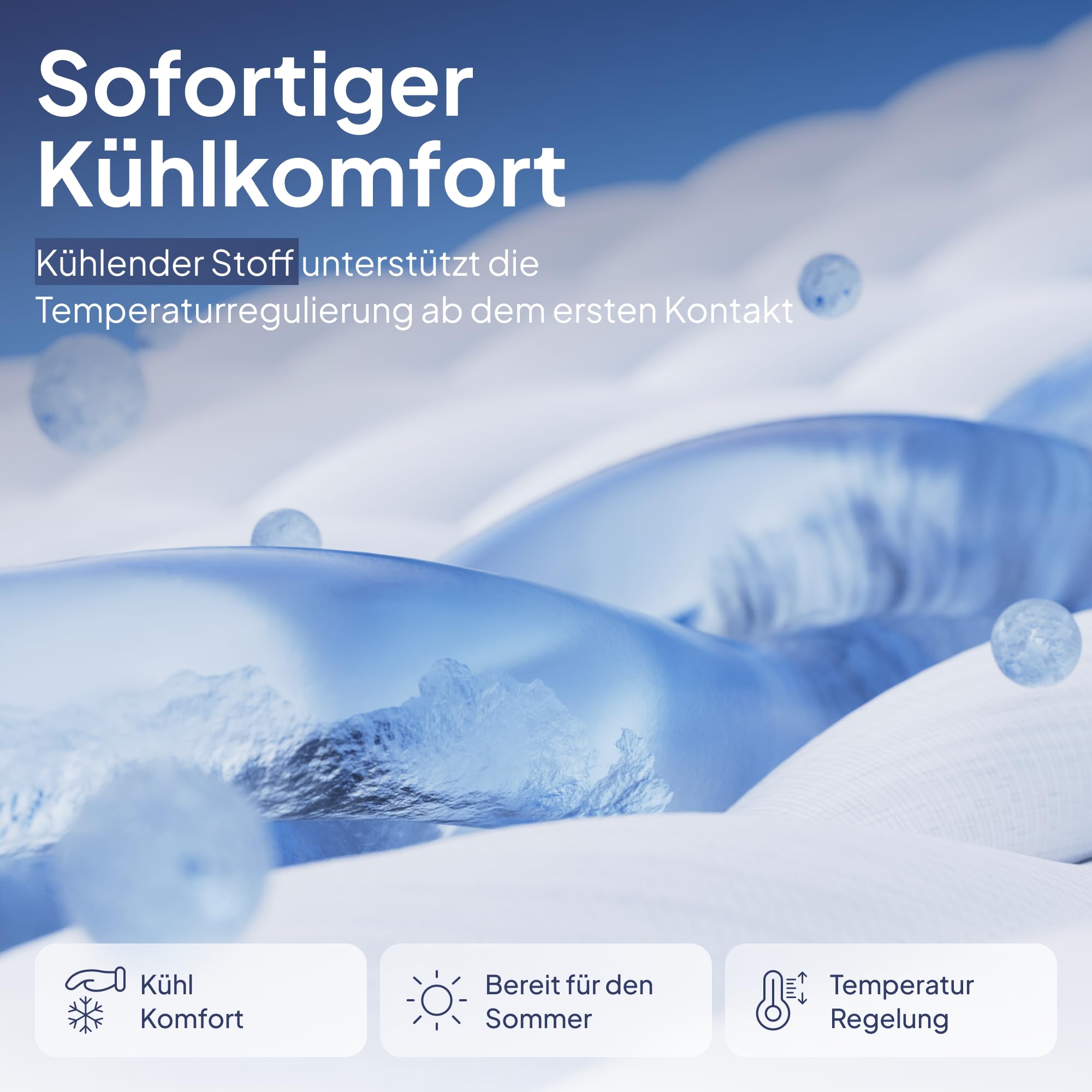 Anew Sleep – Kühldecke 140 x 220 cm – Kühlender Schlafkomfort Sommer | Grau; Nylon- & Elasthan-Gewebe; für empfindliche Haut; schnelltrocknend; pflegeleicht; weich