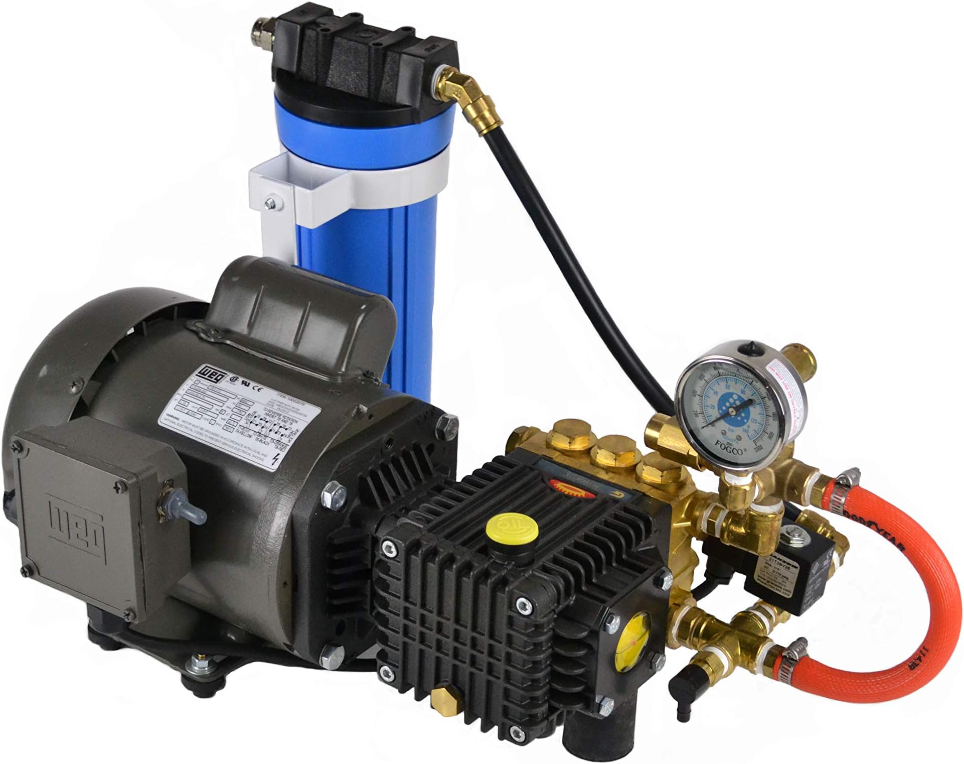 Fogco 6100116 Direct Drive Mist Pump, 60 Hz, 1GPM, 1 hp, 115V, 14 FLA for Misting, Humidification, Cooling, Fogging, Dust supression, Odor Control and Special Effects