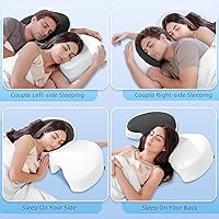 Vista 3 de HOMCA Almohada de espuma viscoelástica para acurrucarse con orificio para el brazo para aliviar la presión, almohada ergonómica para dormir de lado