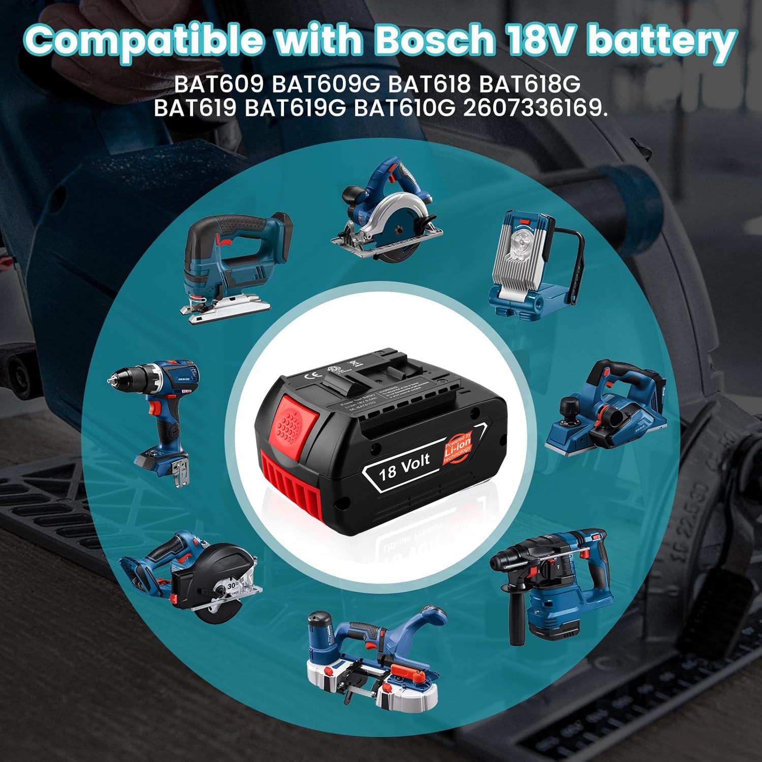 Bateria litowo-jonowa 18V 5A do narzędzi Bosch 18V, odpowiednia do bezprzewodowych baterii elektronarzędzi BAT609 BAT609G BAT610G BAT611 BAT612 BAT618 BAT618G BAT619 BAT619G CCS180B