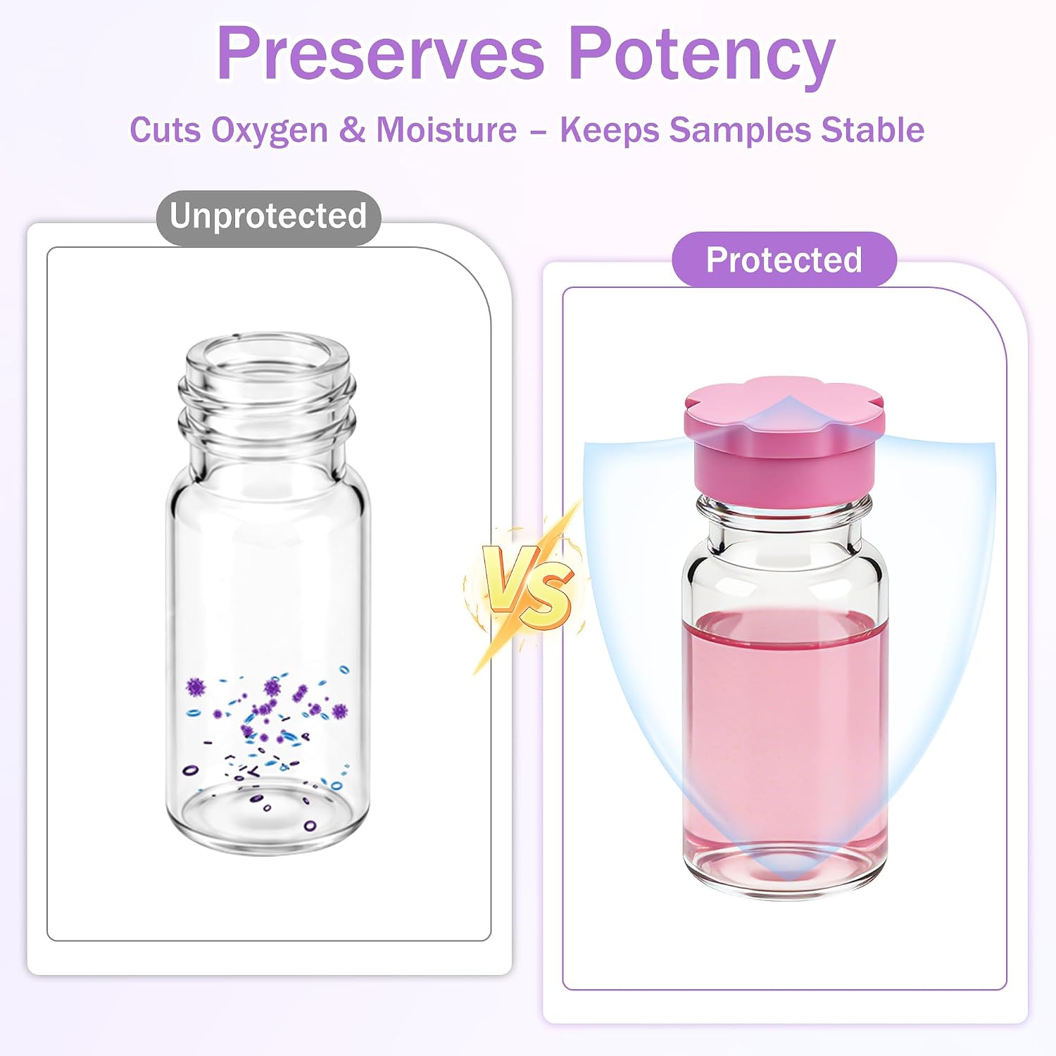 12 Pack Reusable Glass Bottle Protection Caps (12, 3ml)