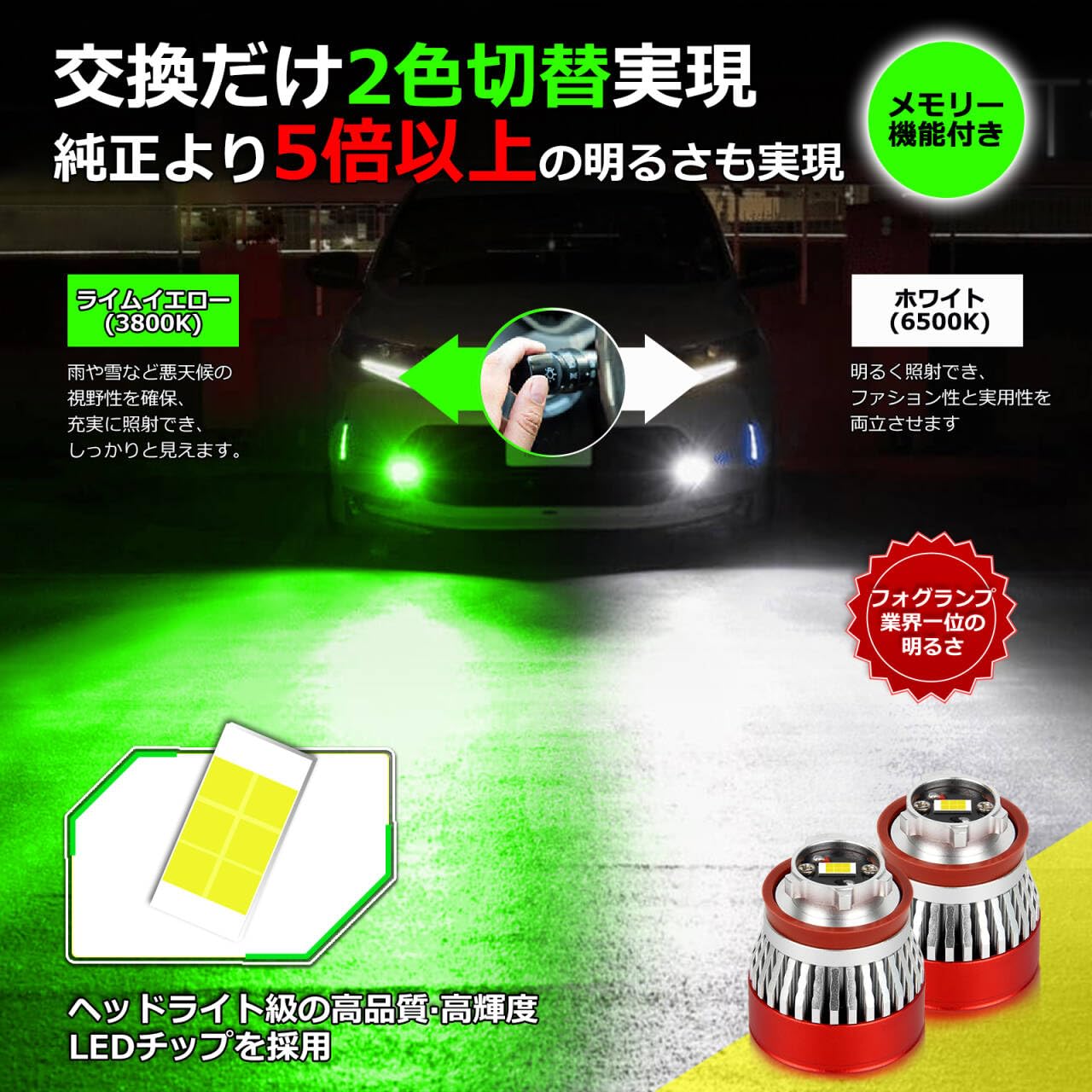 Amazon | OPPLIGHT L1B フォグランプ 爆光 2色切り替え ホワイト