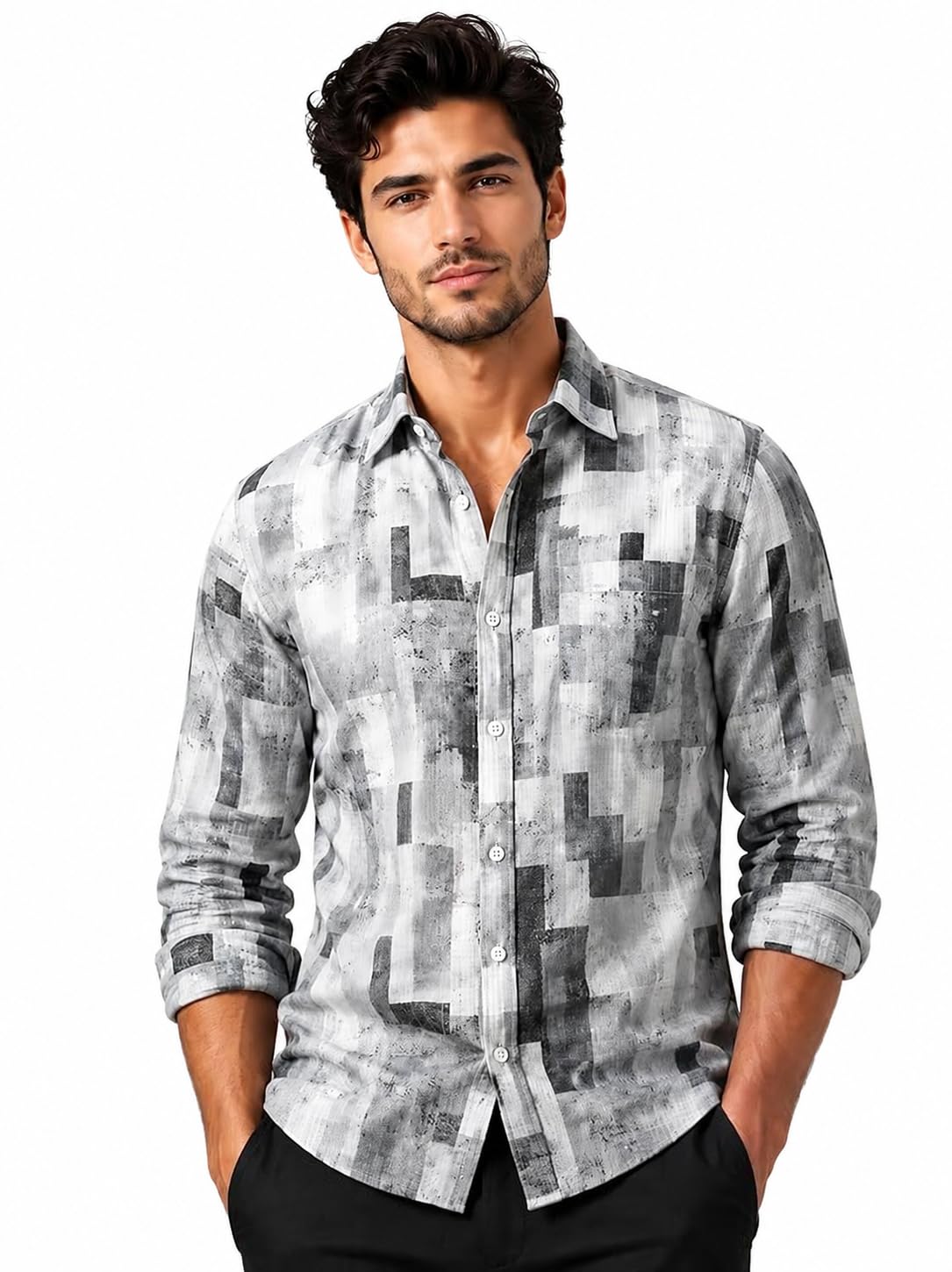 srish house of unique fashion Srish Men's Regular Fit Full Sleeve Printed Casual Shirt | Cotton Rich | Wonder Fabric | Premium Dobby Weave-picture-29