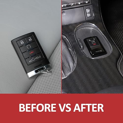 Miniatura 2 de Carcasa inteligente para llavero con control remoto compatible con Chevrolet Corvette C6 C7, llave de control remoto para automóvil (negro)