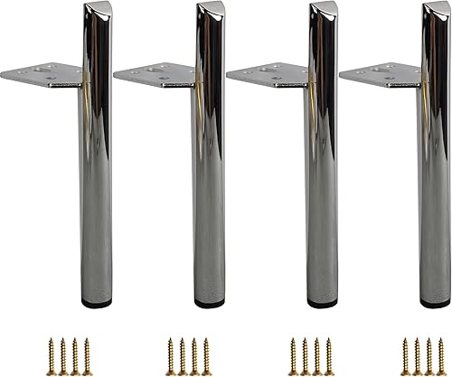 Miniatura 7 de Juego de 4 patas para muebles de 6 pulgadas, metal negro resistente para sofá, tocador, armario, mesa de café, aparador, soporte de TV, gabinete de