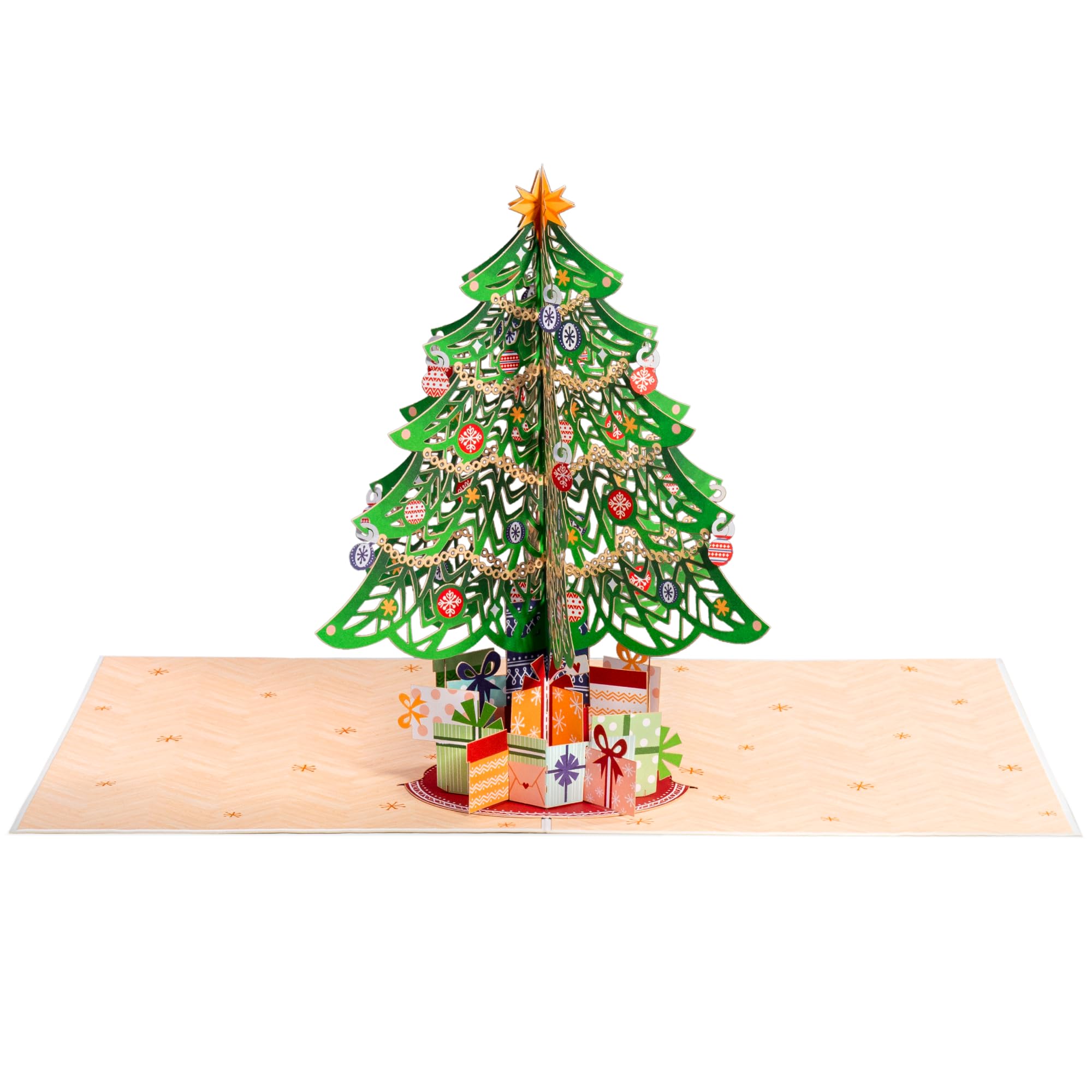 Paper Love 3D-Weihnachtsbaum-Pop-Up-Karte, mit abnehmbarem Andenken, Weihnachtsbaum, Geschenk für Weihnachten oder Feiertage, großer 25,4 x 17,8 cm Deckel, inklusive Umschlag und abnehmbarem
