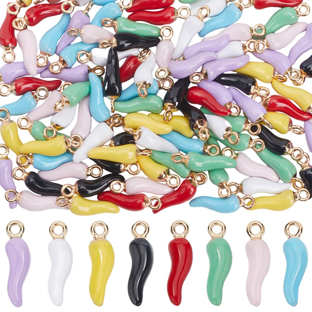 Breloques corne italienne en émail SUNNYCLUE pour la création de bijoux DIY - 7