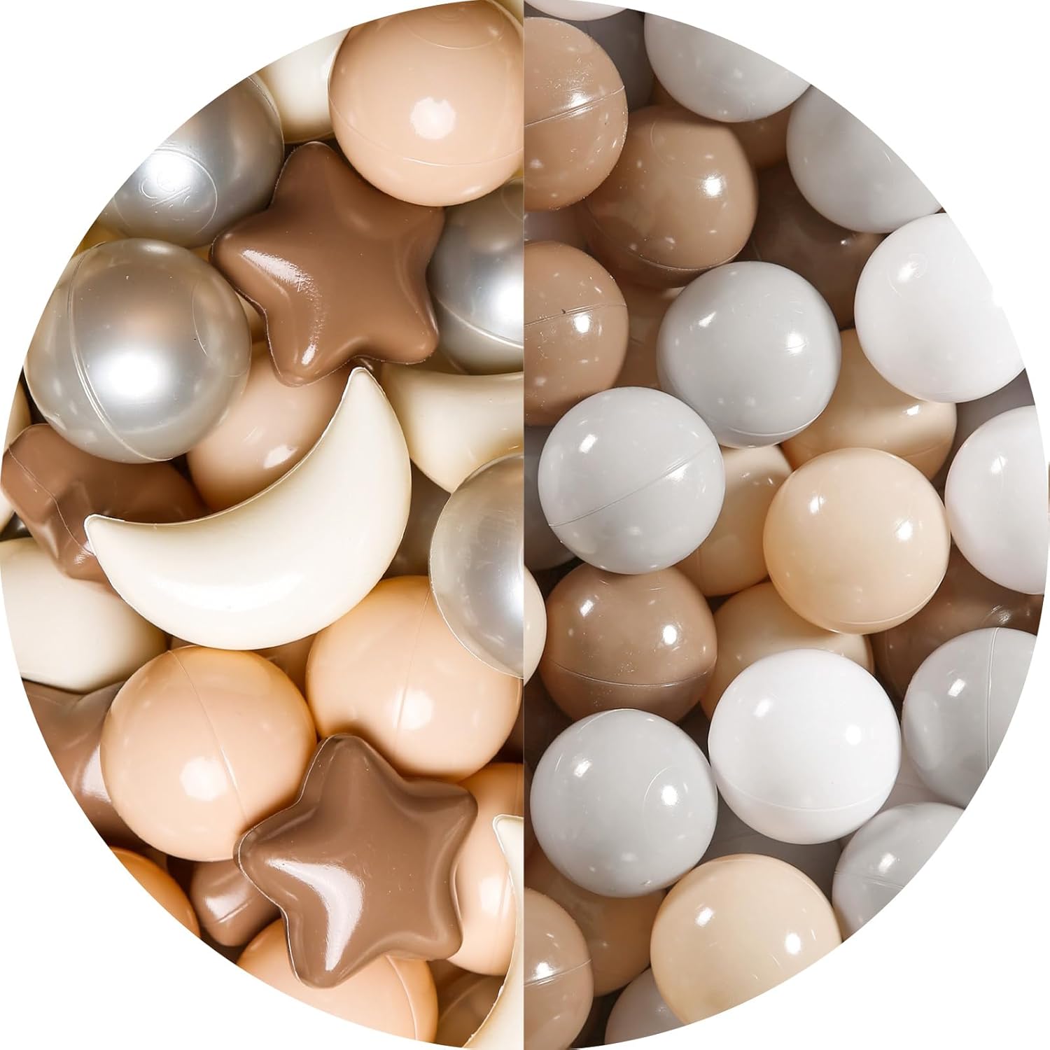 GOGOSO 500pcs Beige Coffee Grey Ball Pit Balls