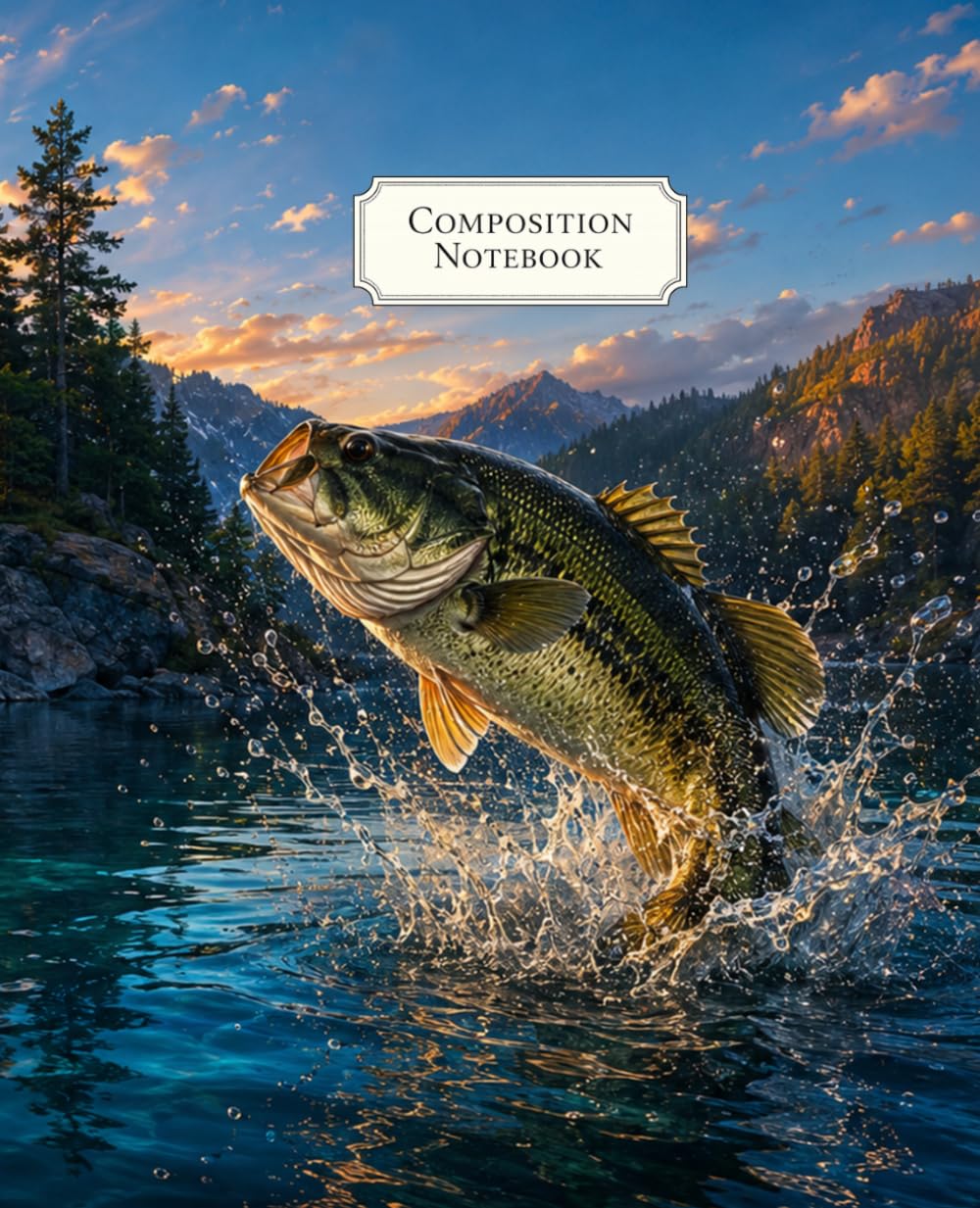 Composition Notebook: Wide Ruled Fishing Notebook for Kids, Teens, Students and Adults with a Largemouth Bass Cover for Notes, Homework, Journaling, Writing and Back to School Supplies