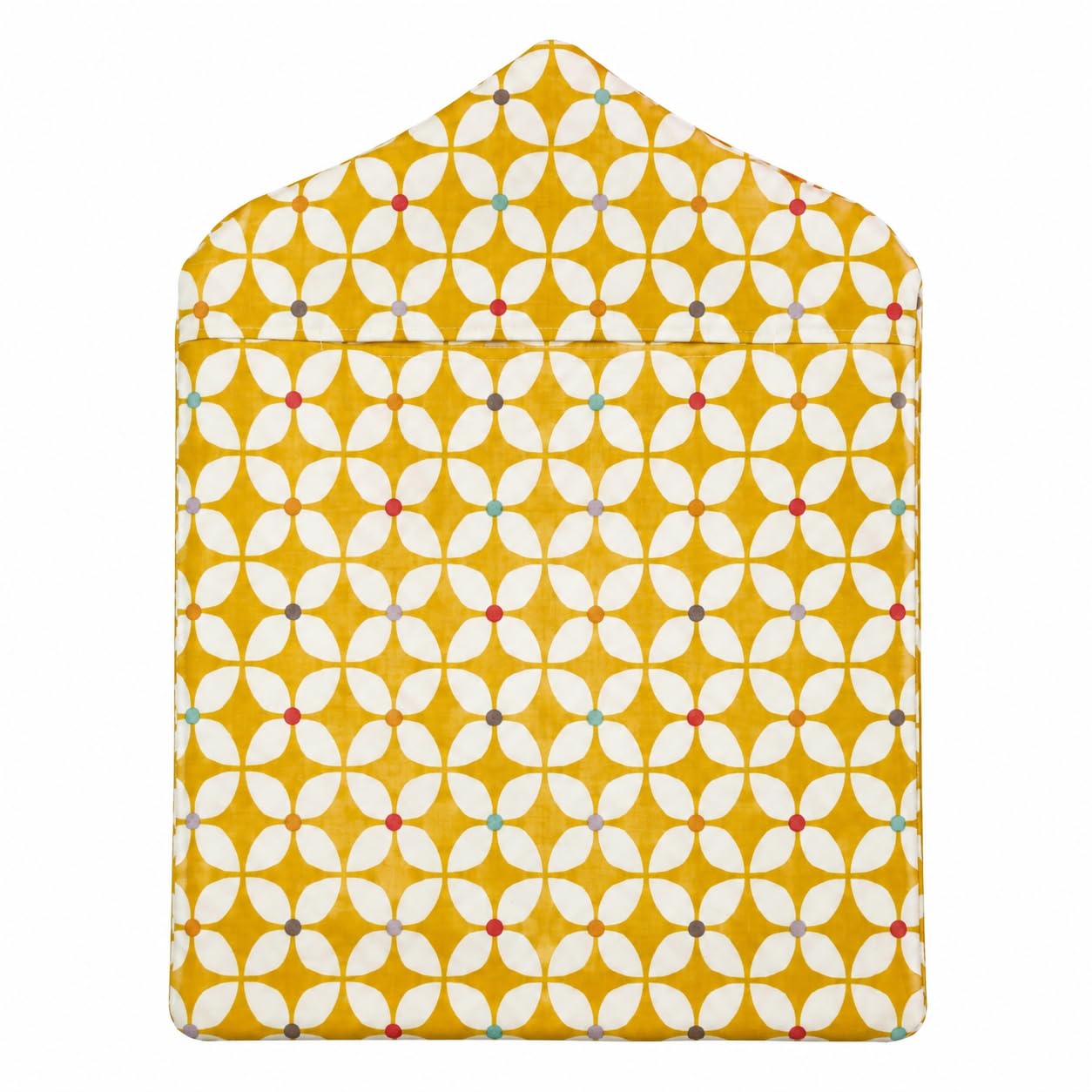 Jolee Fabrics Premium Oilcloth Peg Bags with Wooden Hanger - Large Waterproof Peg Bag, Clothes Clip Storage Perfect for Any Washing Line(Ochre Marguerite)