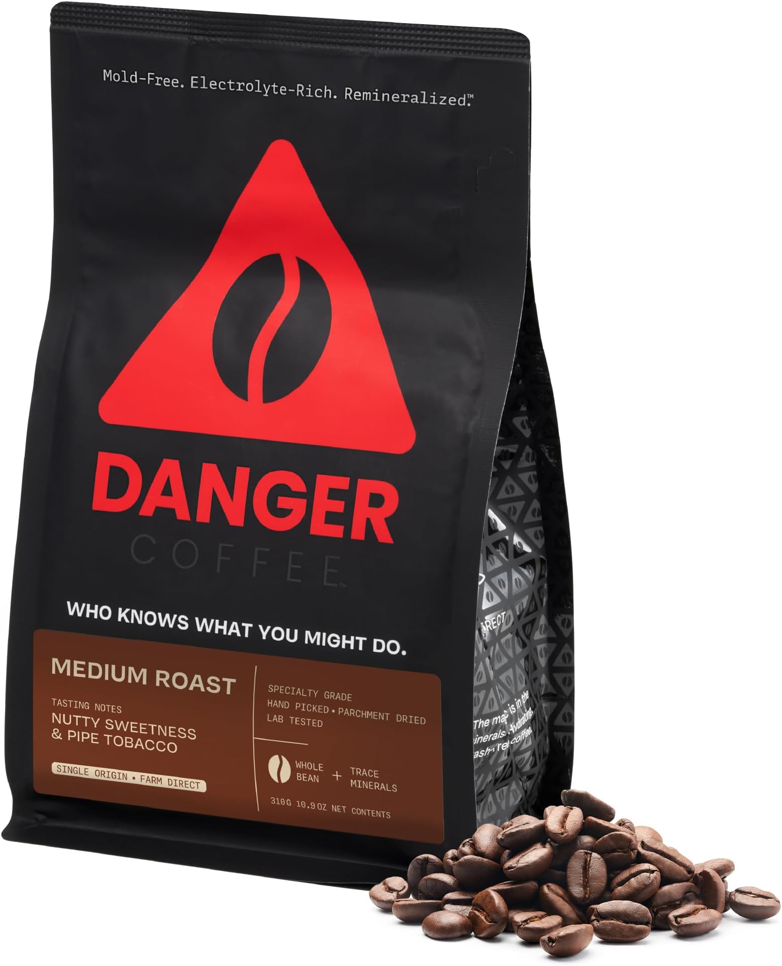 - Danger Coffee by Dave Asprey, Remineralized, Mold Free & Lab Tested Whole Bean Coffee, Medium Roast, 10.9 Ounce