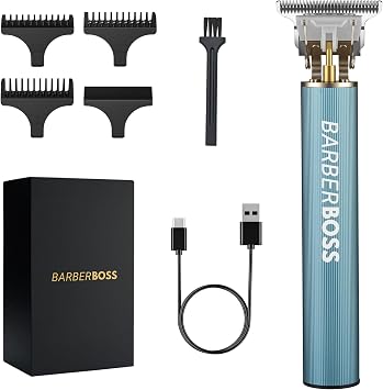 BarberBoss Cordless Beard Trimmer & Hair Clippers for Men   Precision Grooming Kit with Detail Trimmer for Beard, Haircuts & Styling