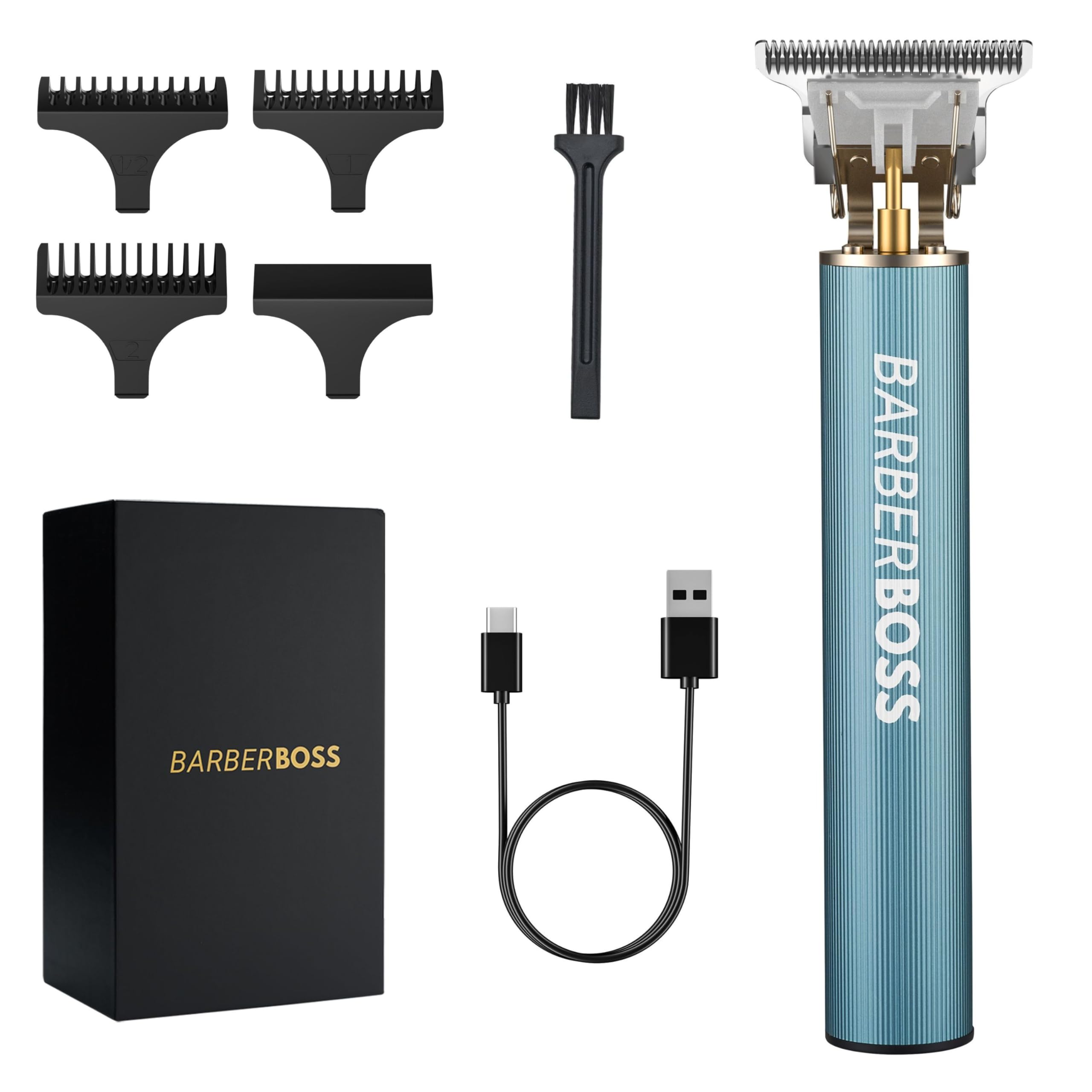 BarberBoss Cordless Beard Trimmer & Hair Clippers for Men – Precision Grooming Kit with Detail Trimmer for Beard, Haircuts & Styling