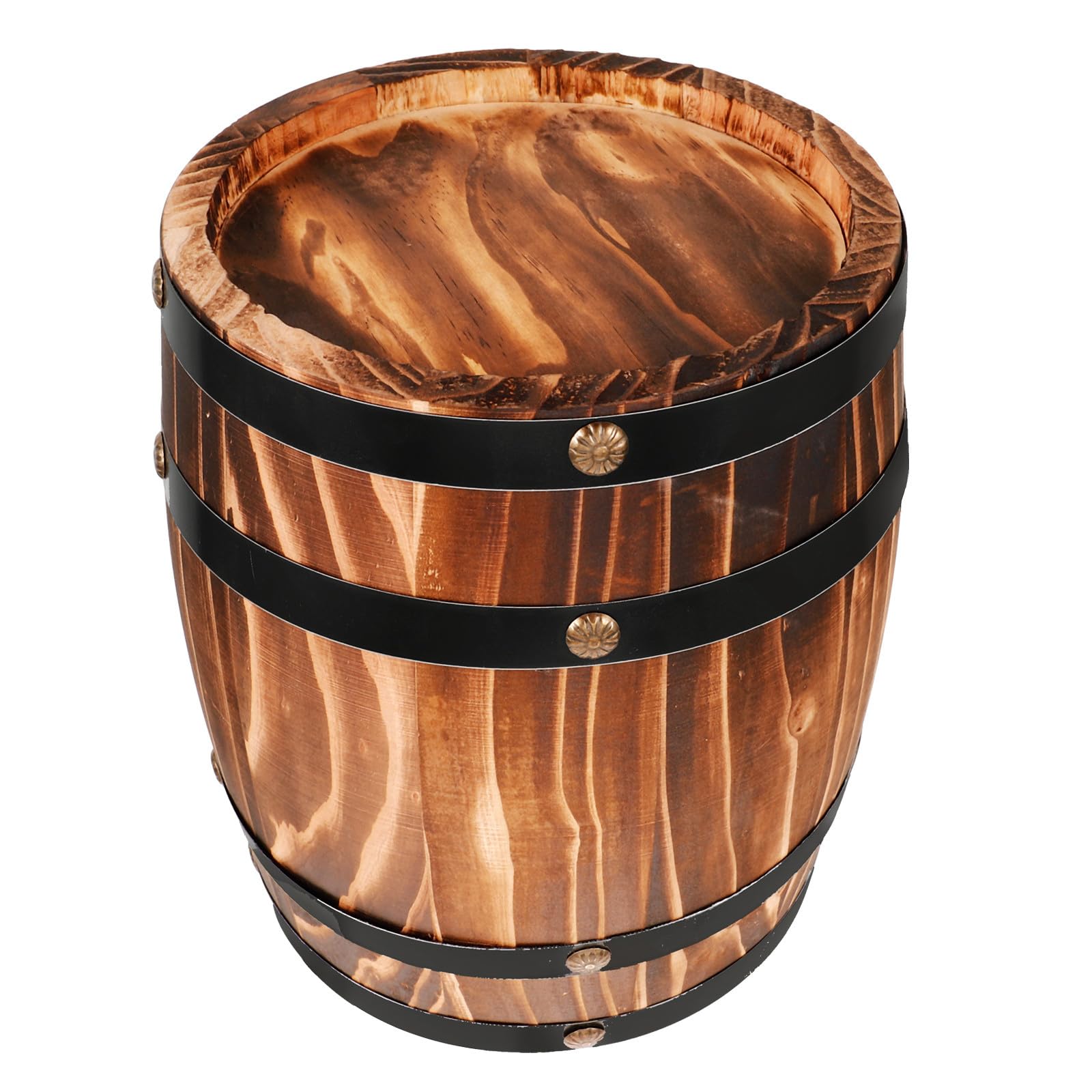 LIFKOME Holzfass Weinfass Deko Miniatur Eichenfass 20x16cm Barornament für Party und Whisky Bar Ausstattung