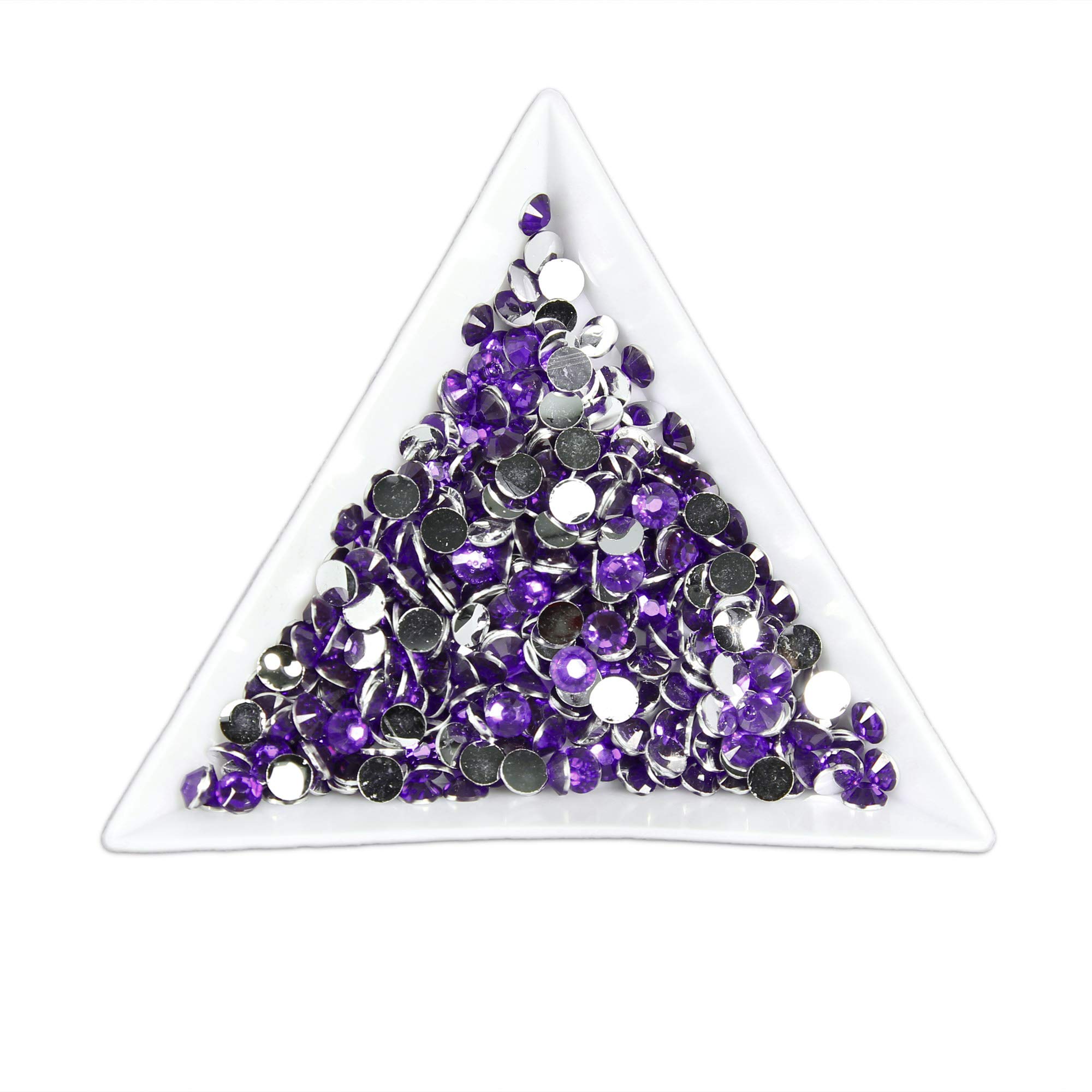 1000pcs 4mm Flat Back Resin Rhinestones Bling Crystal Diamantes for Nail Art & Craft(4mm, Violet)
