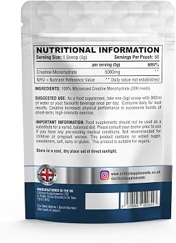 Creatine Monohydrate Powder 300g (60 x 5g Servings) - Micronized Pure Creatine Powder to Support Muscle Growth for Men & Women - Vegan Workout Supplement - Unflavoured, Critical Supplements