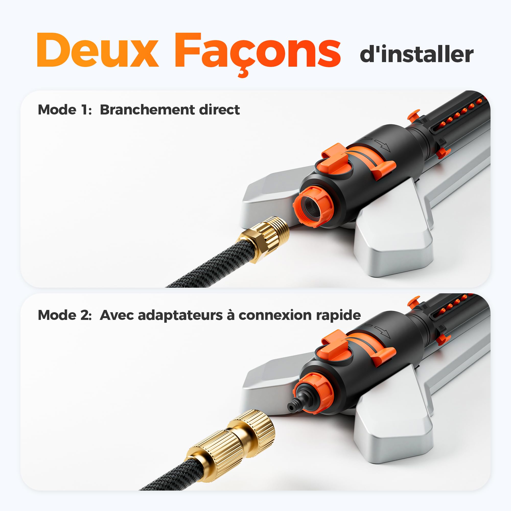Diivoo Arroseur Oscillant Automatique Pelouse à Base métal, 17 Buses