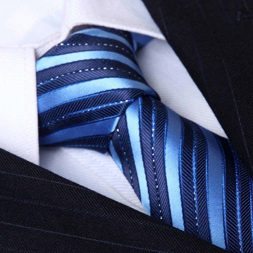 ZBPD Cravatta da Uomo 8Cm Blu da Lavoro da Uomo