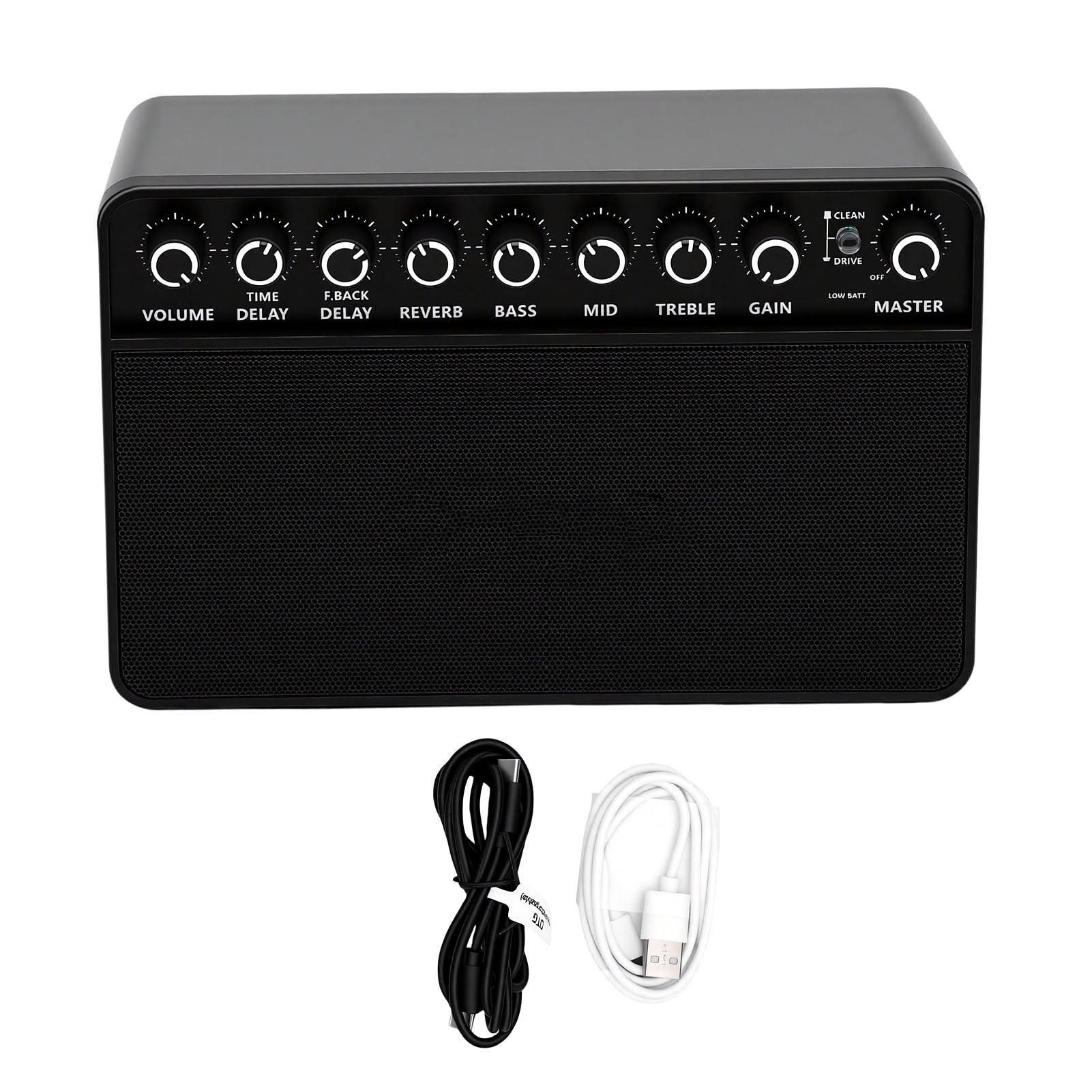 Pongnas Amplificatore per Chitarra Wireless Bluetooth, Mini Amplificatore Portatile con Batteria Ricaricabile USB C, Ingresso AUX, Jack per Cuffie per Prove Silenziose