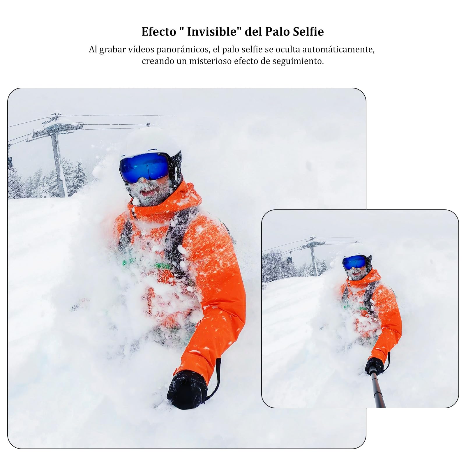 HSU Palo selfie invisible de 120 cm para Insta 360, palo invisible 2 en 1 + trípode para Insta 360 X5/X4/X3/ONE X2 Hero 13 Hero 12, negro