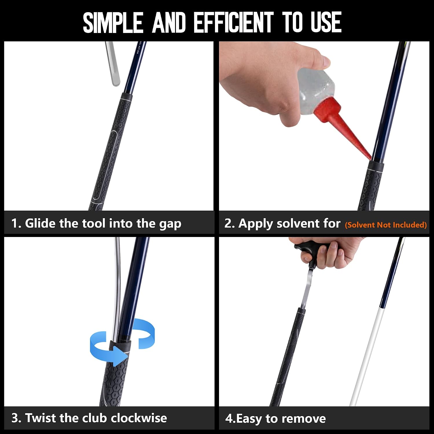 12.5 Inch V-Shaped Golf Grip Removal Tool, Grip Remover Saver Gripping Kit | High Carbon Steel Golf Grip Tool, Golf Club Grip Repair Kit for Standard Length Swinging Grips