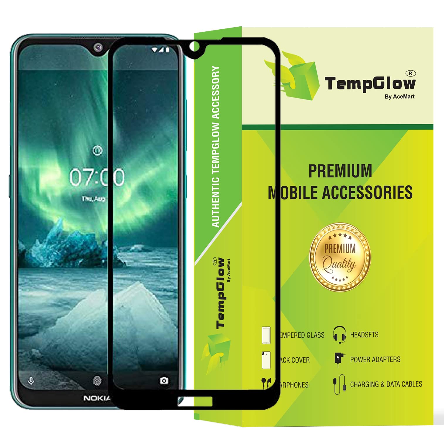 TempGlow Nokia 7.2 / Nokia 6.2 (Black) Full Cover Premium Tempered Glass Screen Protector with Installation Kit (B08JKPWL3F) Amazon Price History, Amazon Price Tracker