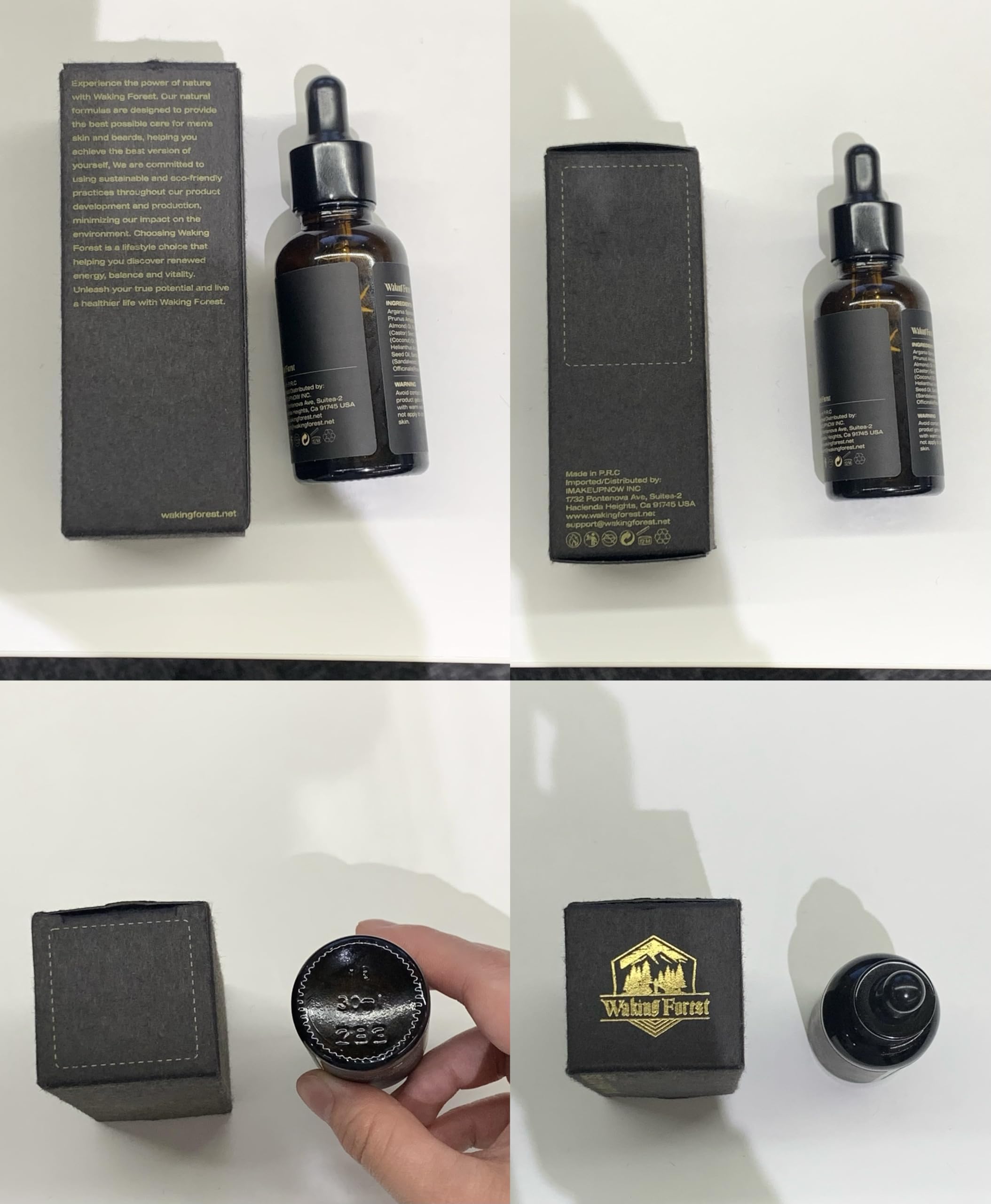 Waking Forest Vanille-Bartöl für Männer, 60 ml, Schnurrbartöl mit Biotin, Vitamin E, Rosmarin und Rizinusöl – Glättend, stärkt und spendet Feuchtigkeit für den Bart, 6 Unzen
