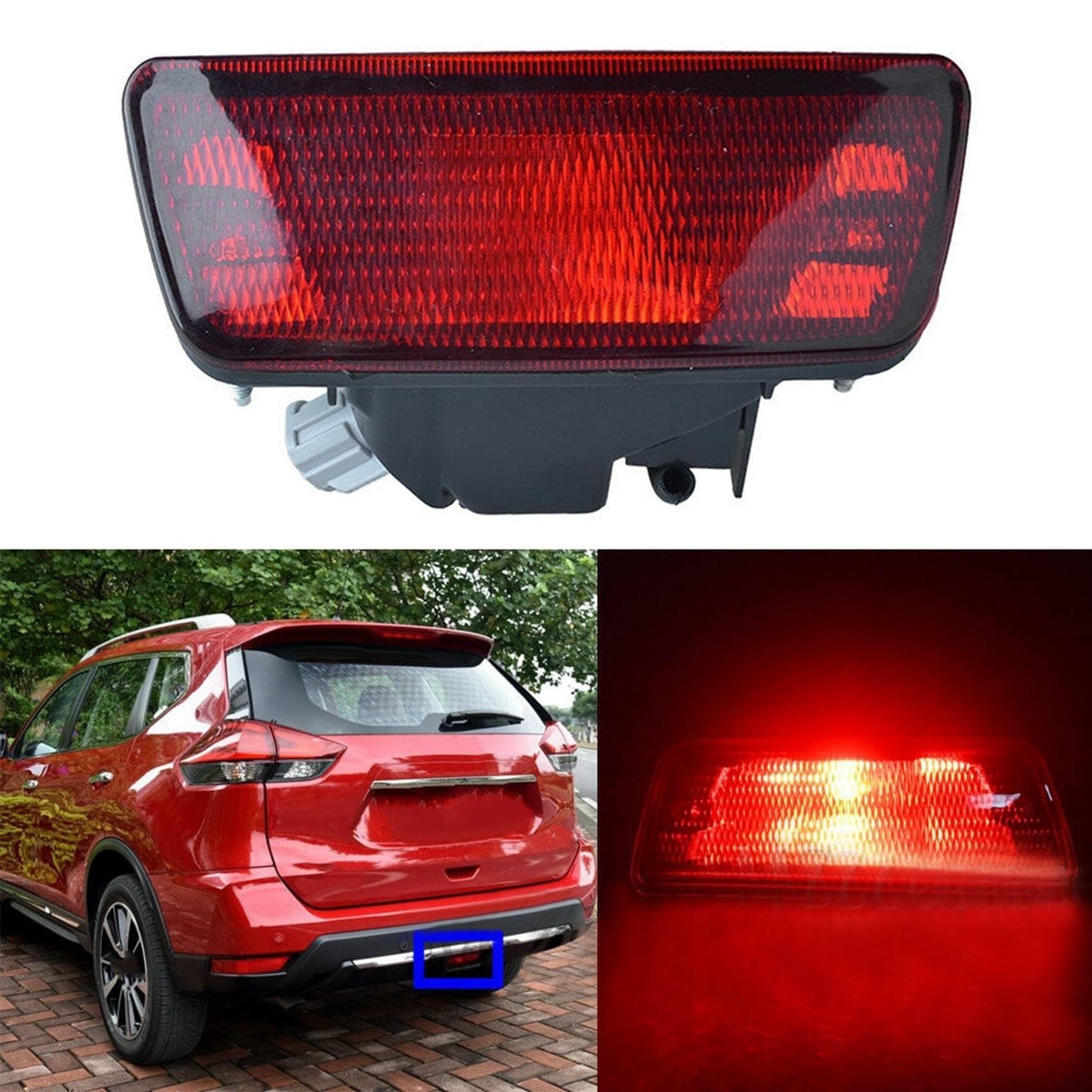 Feu Antibrouillard / Stop Arrière LED Pour Nissan Juke Rogue X-Trail T32 2014-2018 – Réflecteur Frein Clignotant