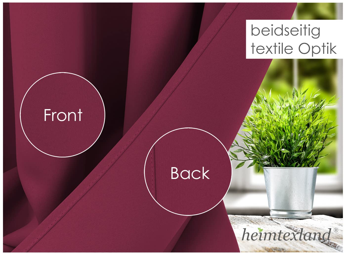 heimtexland®, 1 coppia di tende oscuranti termiche, con nastro per arricciare la tenda, modello 139, Poliestere, Cammello la Marrone, HxB 175x135 cm