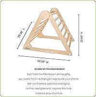 Vista 4 de Little Partners Learn 'N Climb Triángulo de escalada de madera plegable, gimnasio de escalada de madera para niños pequeños, escalador triangular