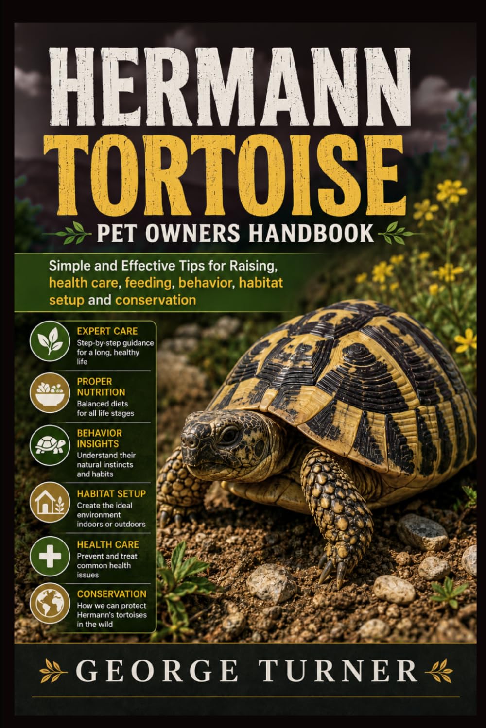 Hermann Tortoise pet owners Handbook: simple and Effective Tips for Raising, health care, feeding, behavior, habitat setu p and conservation